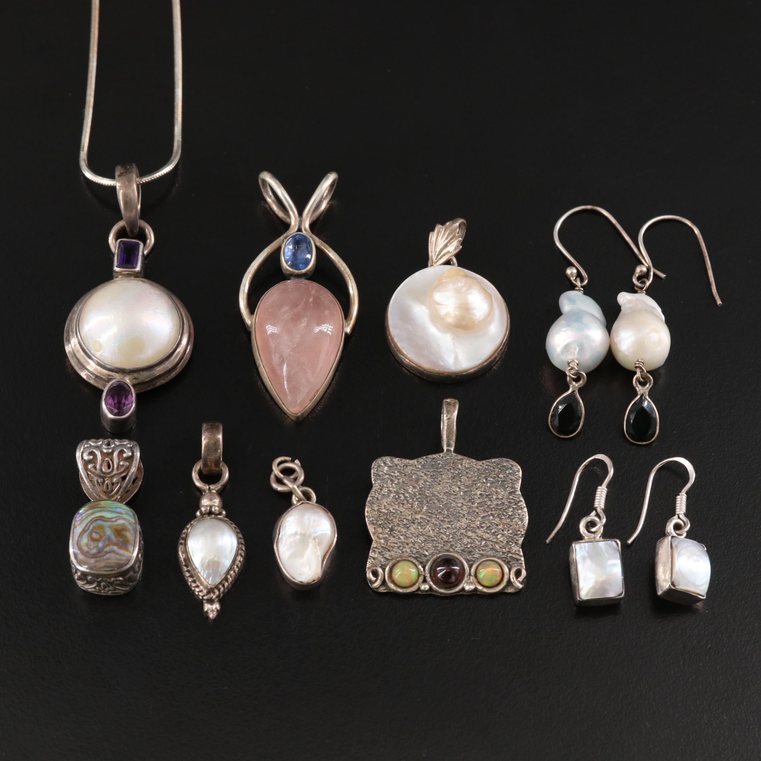 Sterling Pearl, Topaz and Gemstone Jewelry Selection