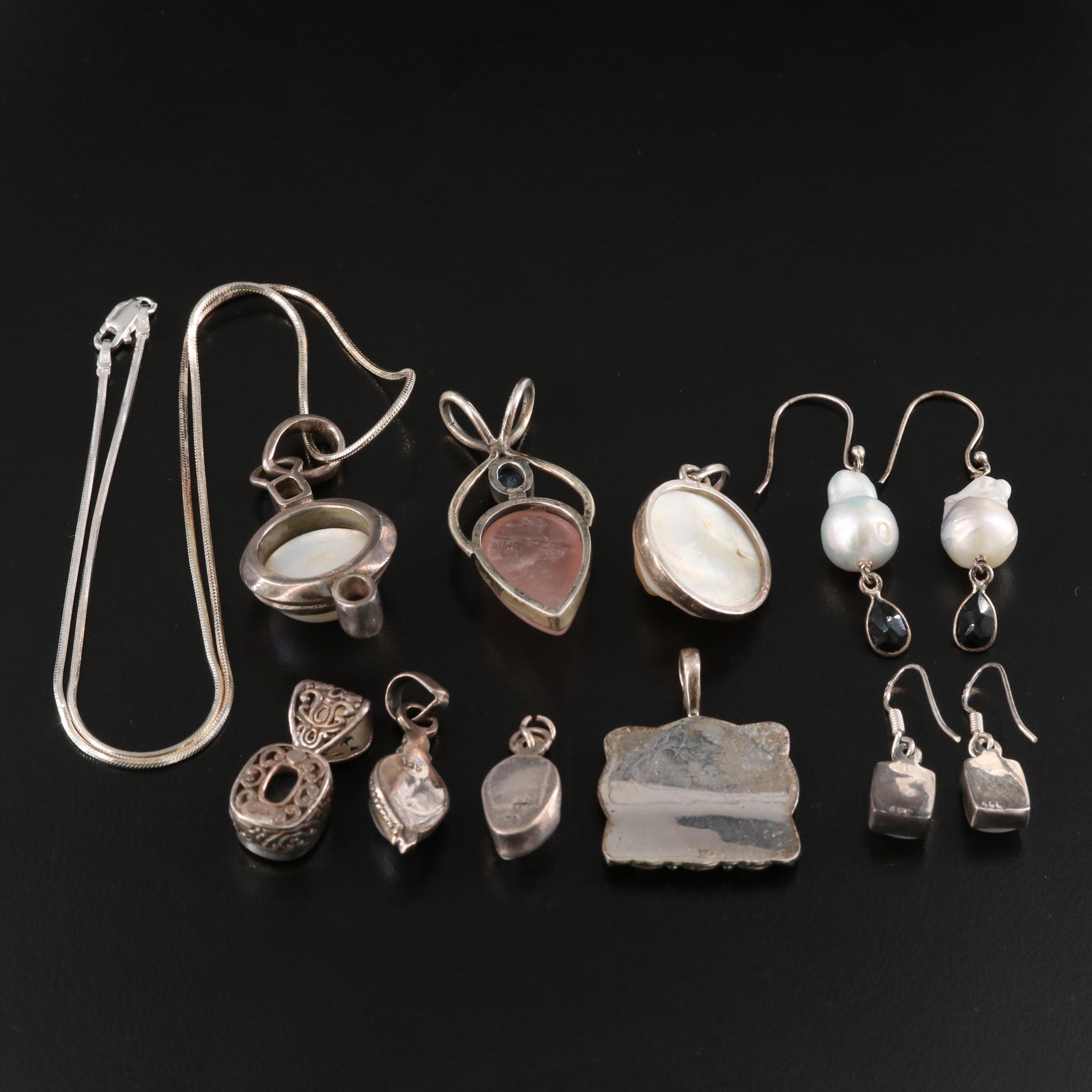 Sterling Pearl, Topaz and Gemstone Jewelry Selection