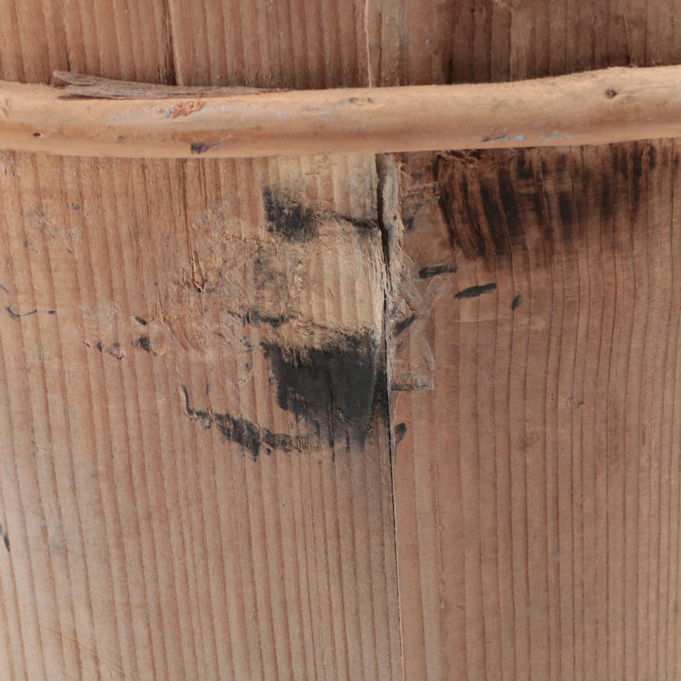 Primitive Style Wooden Stave Bucket