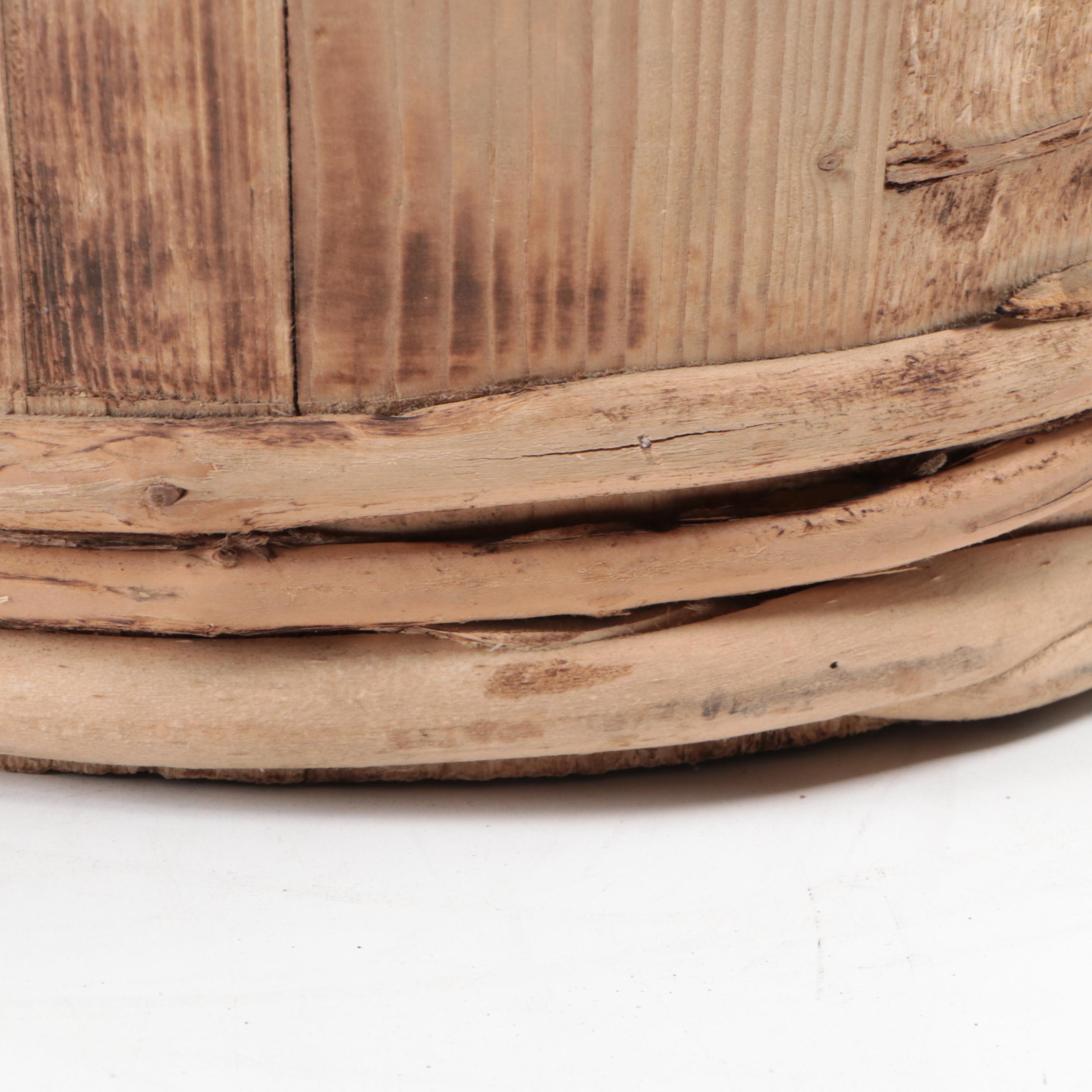 Primitive Style Wooden Stave Bucket