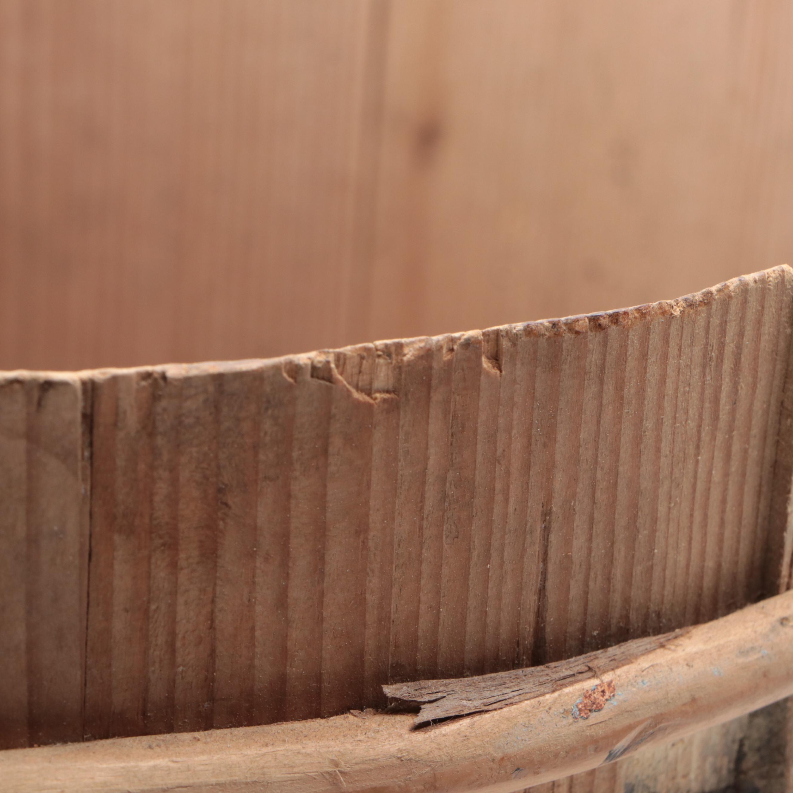 Primitive Style Wooden Stave Bucket