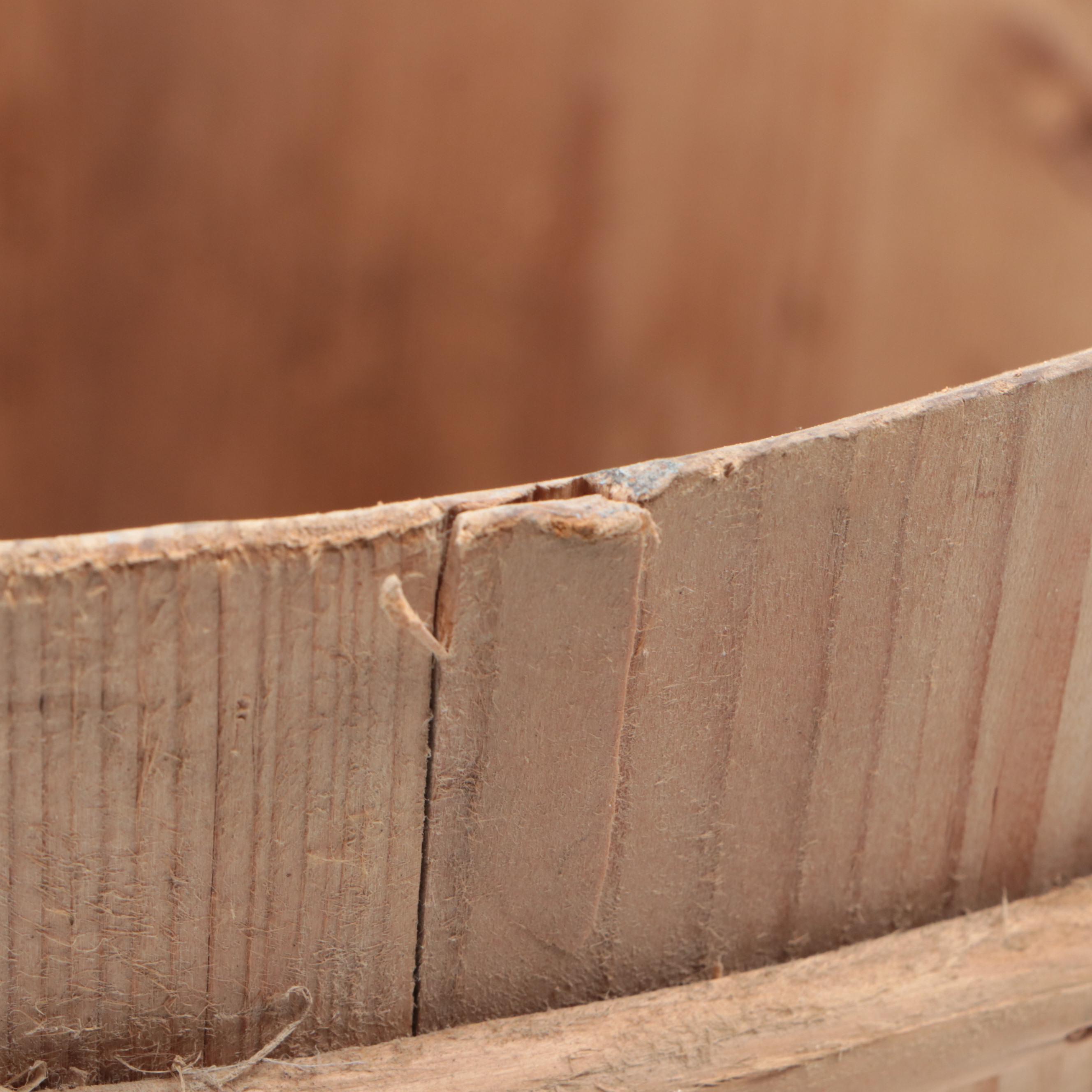 Primitive Style Wooden Stave Bucket