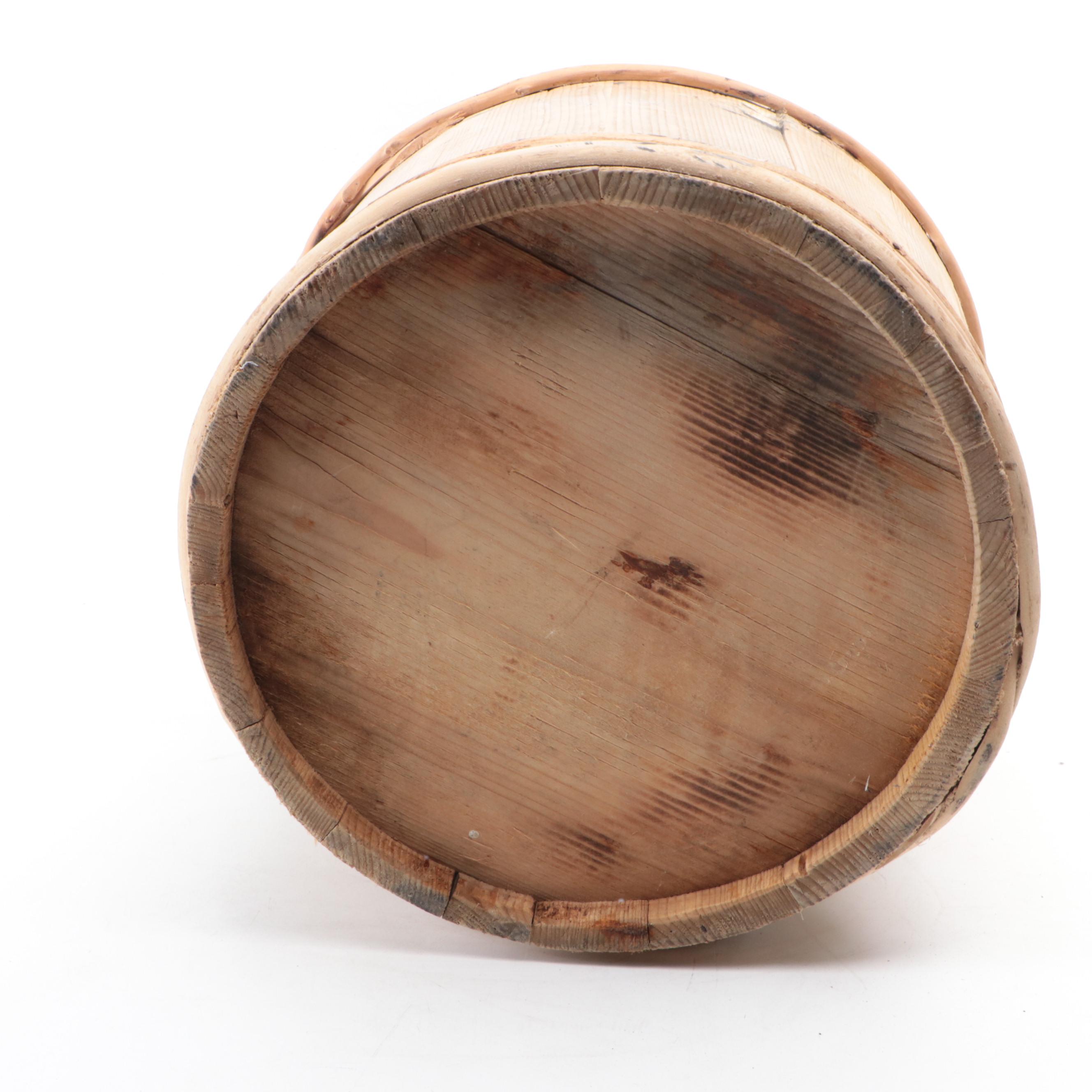 Primitive Style Wooden Stave Bucket