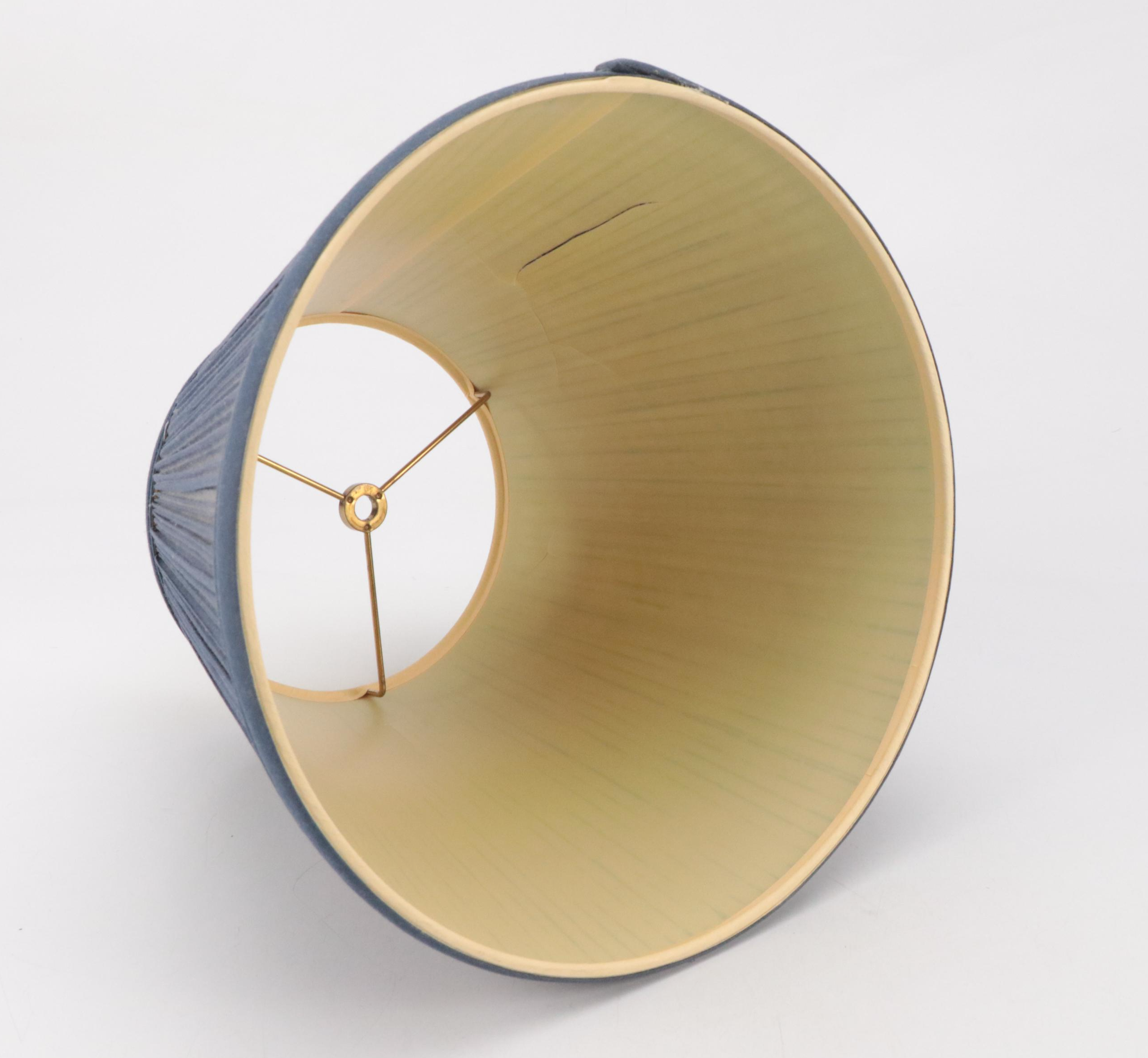 Rowe Pottery Works Salt-Glazed Crock Lamp with Cobalt Design, 1990