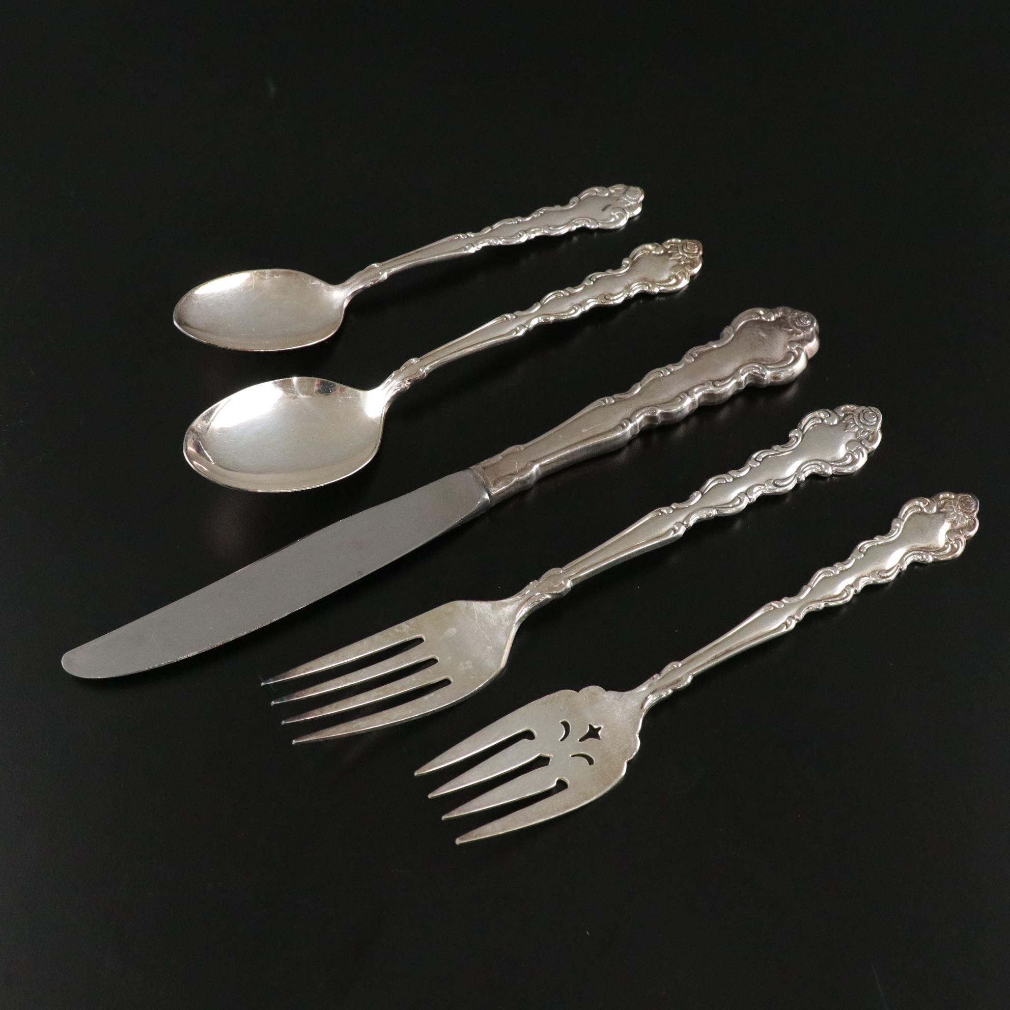 Oneida Community "Arbor Rose - True  Rose" Stainless  Steel Flatware Service