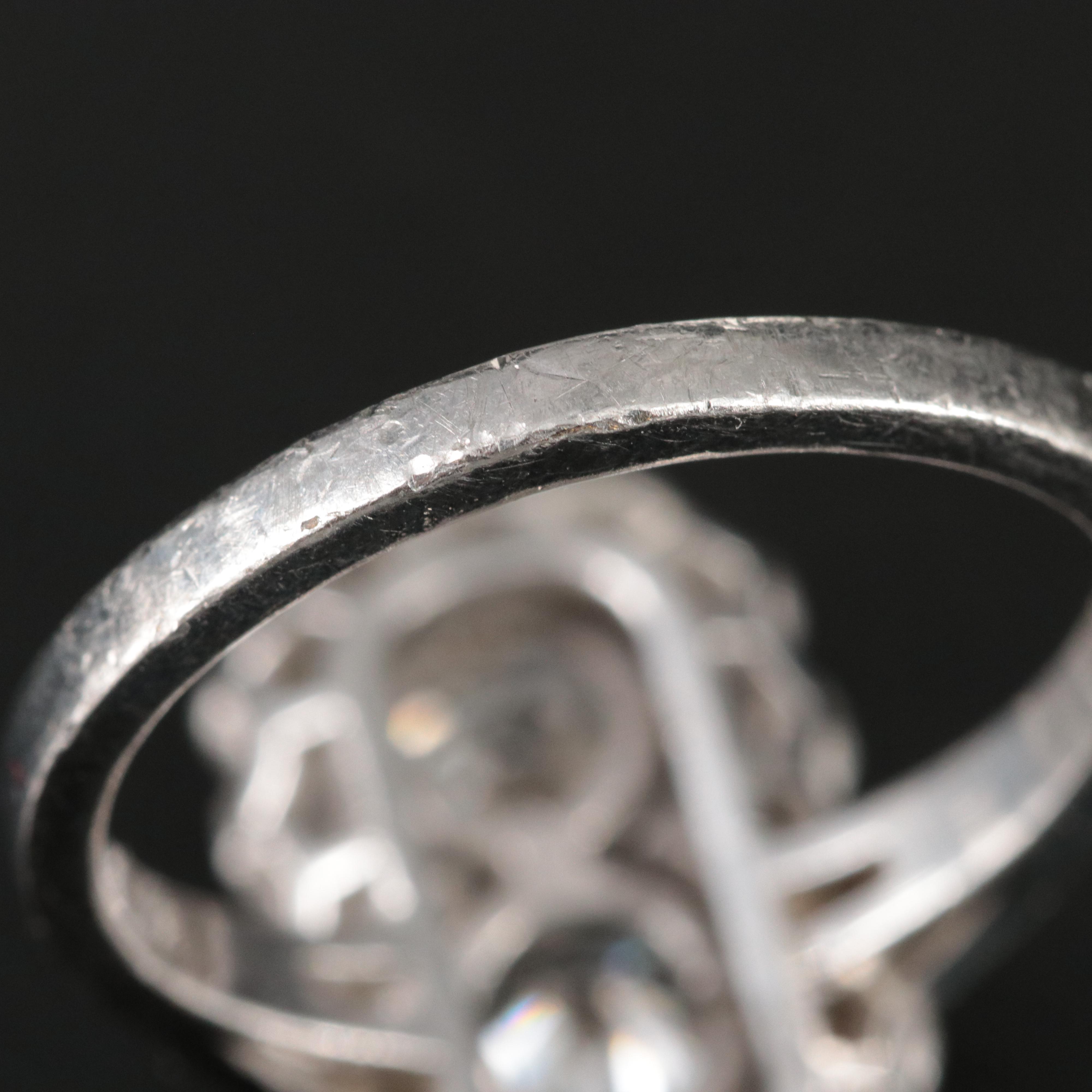 1930s Platinum 1.61 CTW Diamond Three Stone Vertical Ring