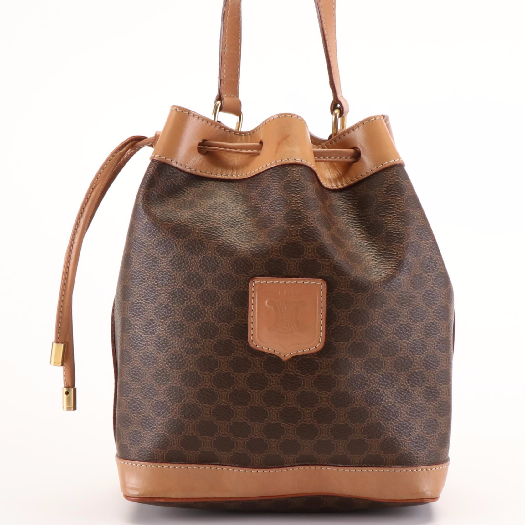 Celine Macadam Bucket Bag in Coated Canvas and Leather