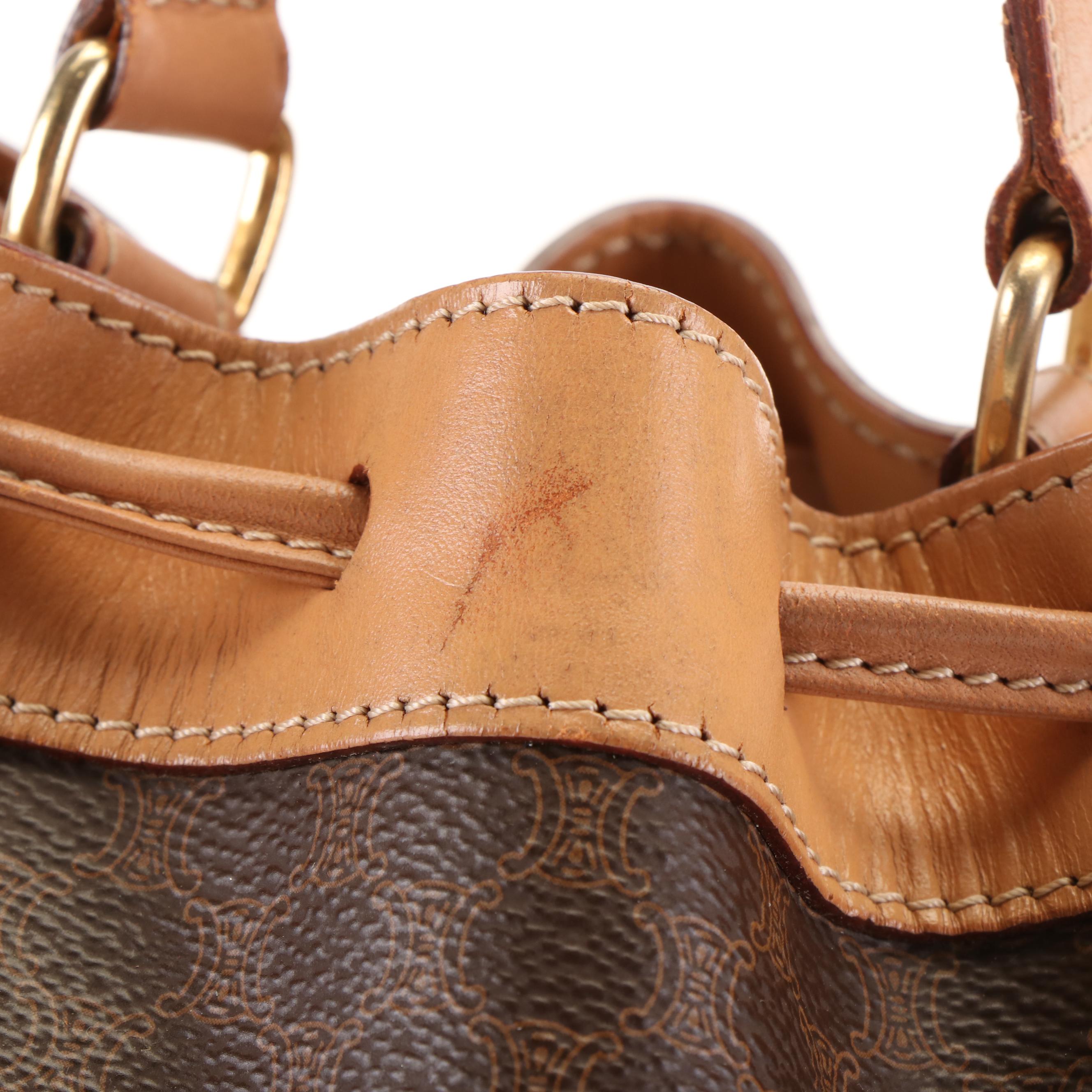 Celine Macadam Bucket Bag in Coated Canvas and Leather