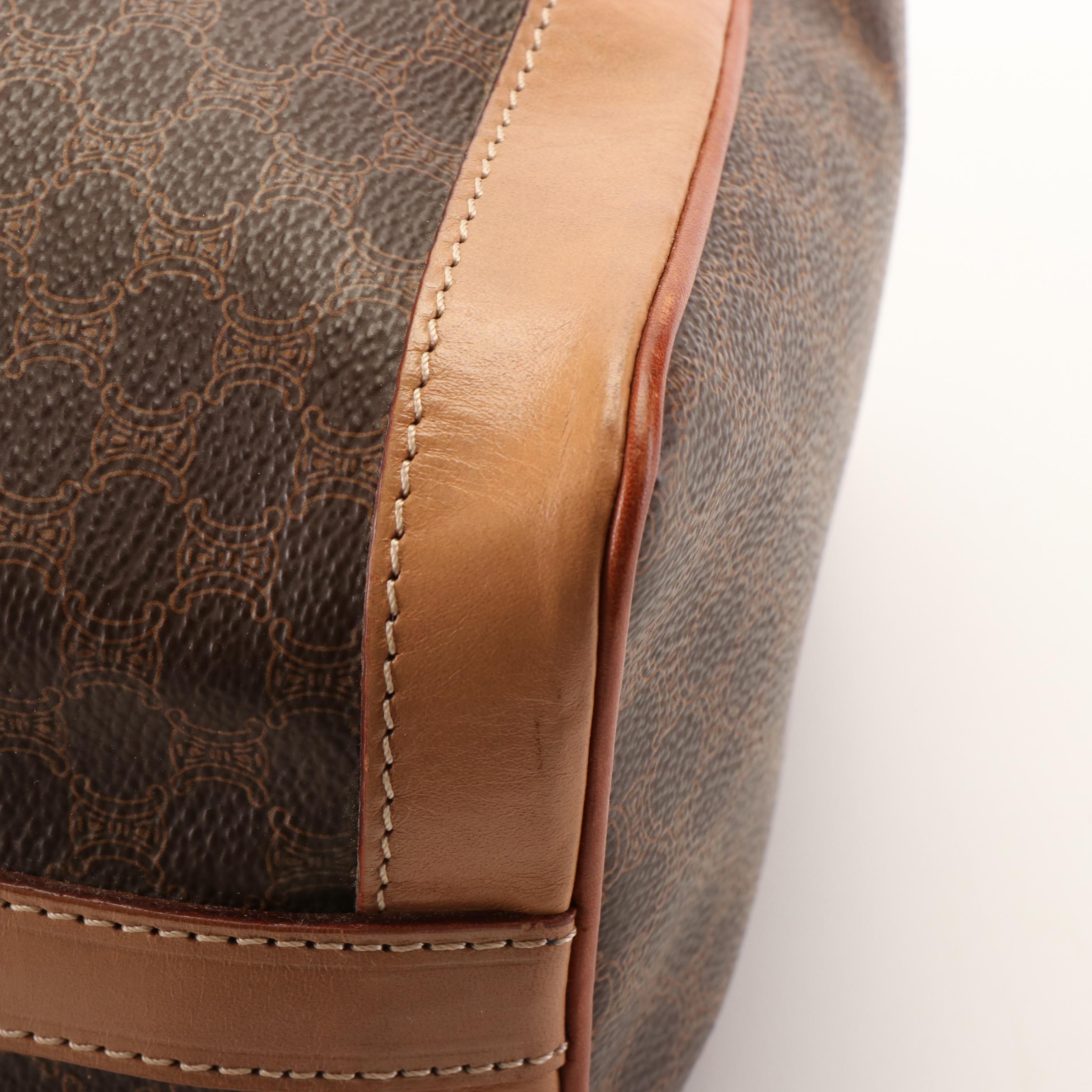 Celine Macadam Bucket Bag in Coated Canvas and Leather