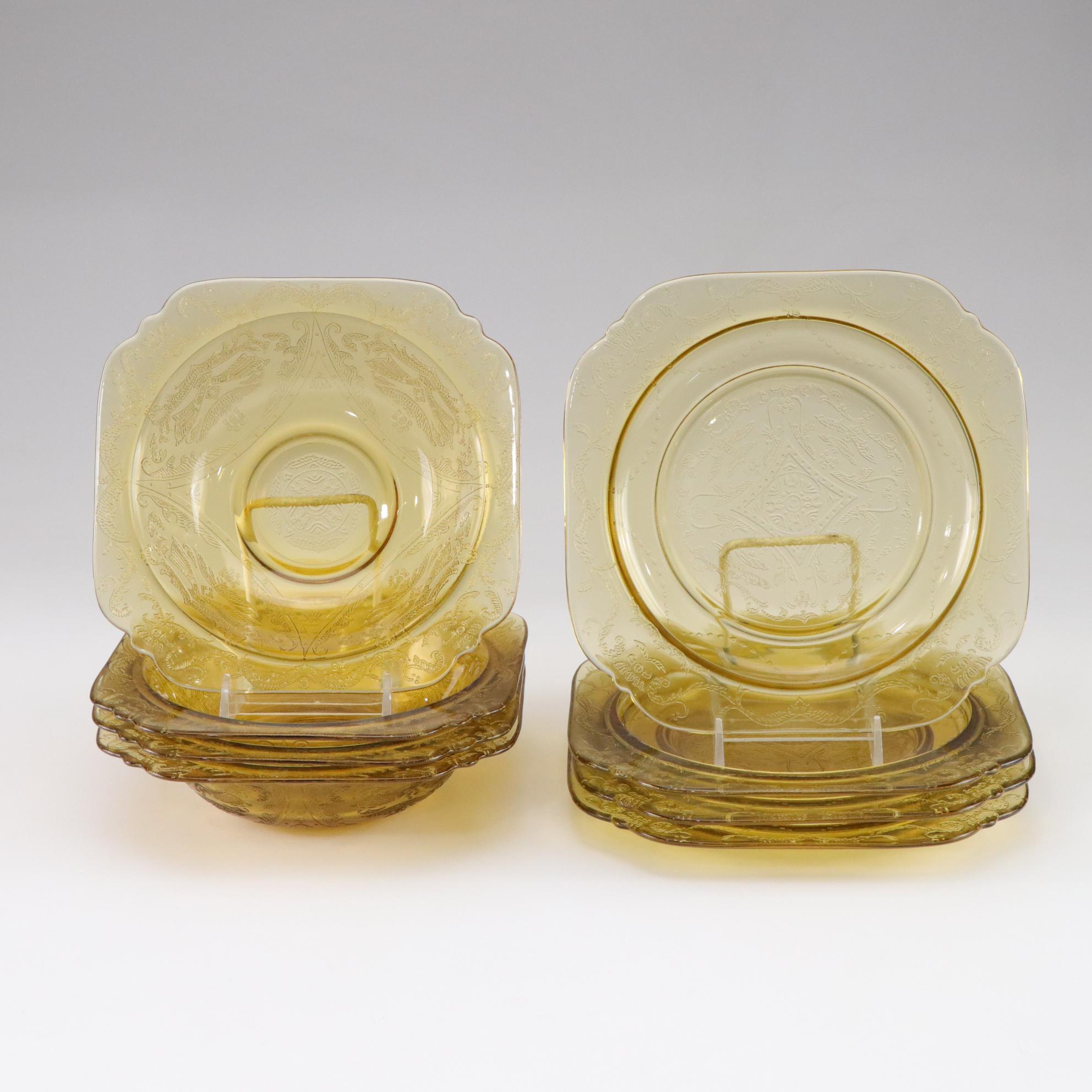 Federal Glass "Madrid Amber" Depression Glass Dinnerware