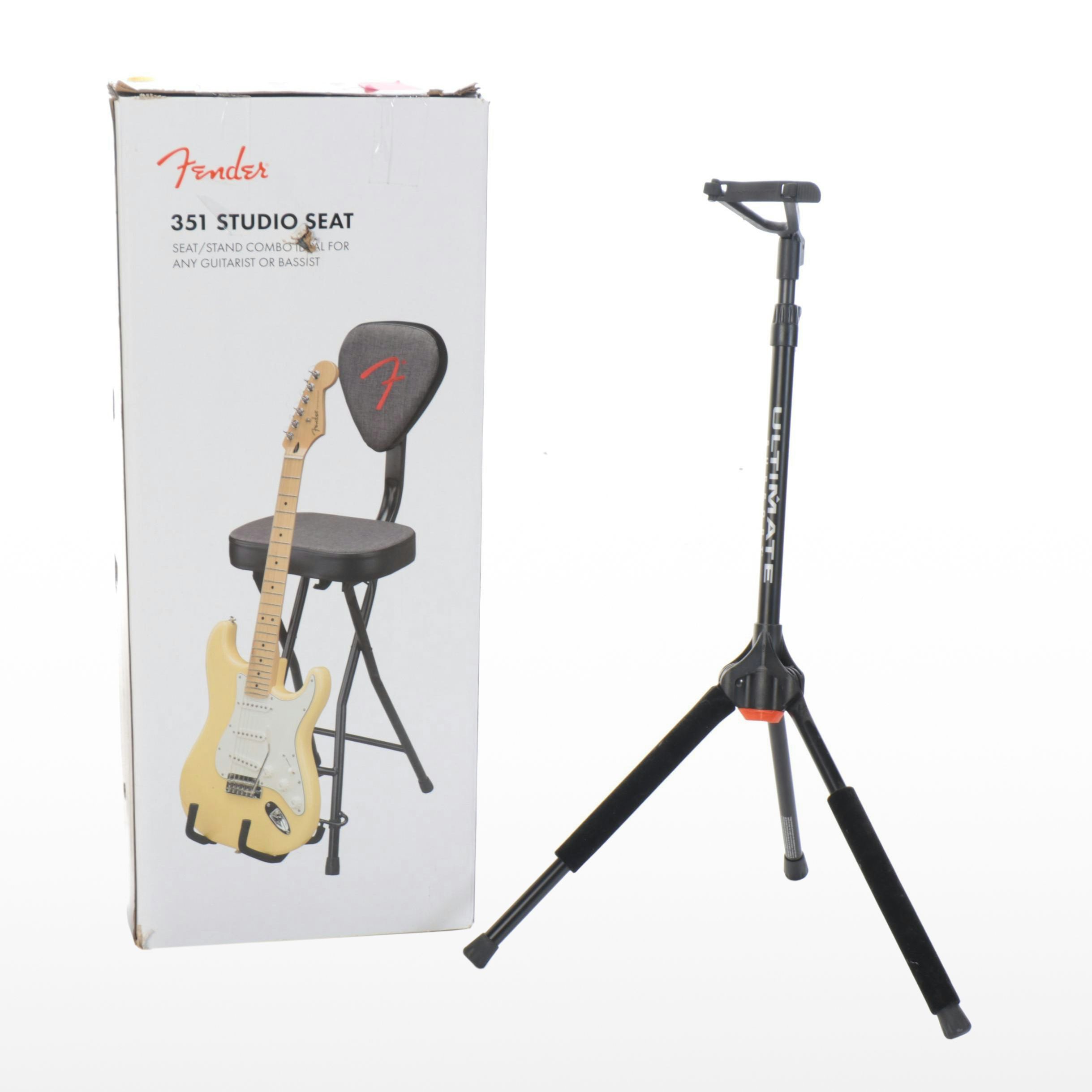 Fender 351 Studio Seat Stand Combo with Other Collapsible Instrument Stand