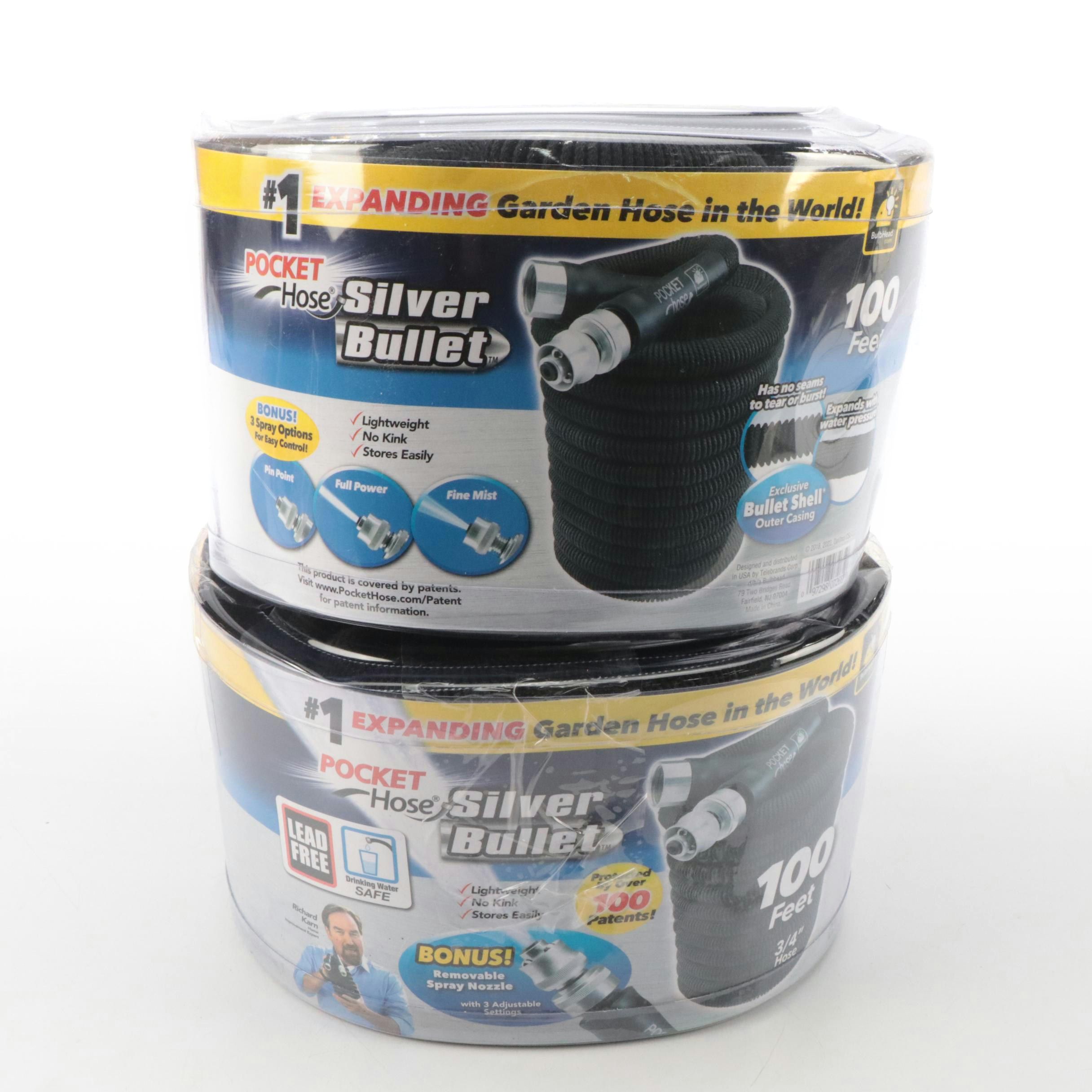 Two Pocket Hose Silver Bullet 100' Garden Hoses