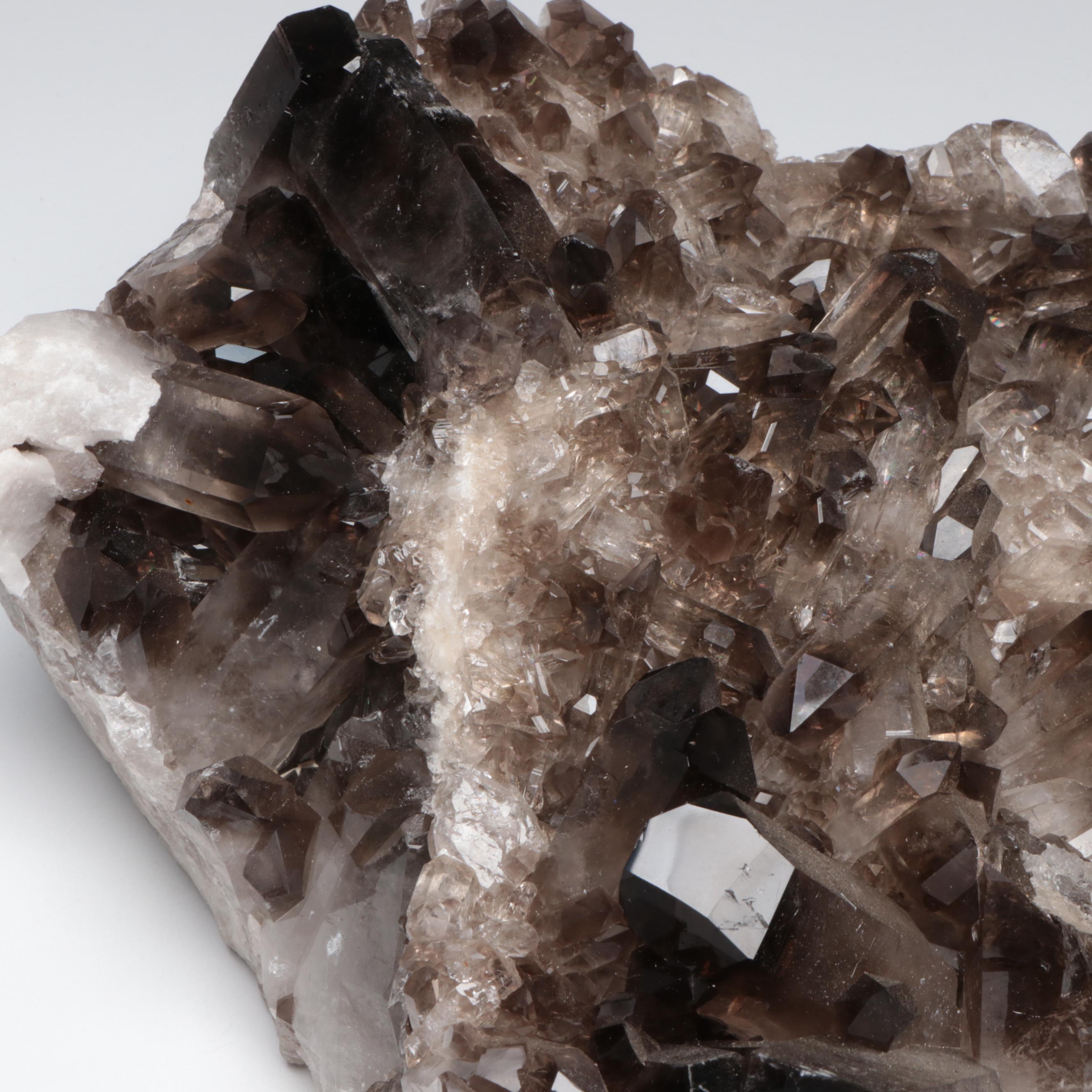 Large Smoky Quartz Cluster with Stand