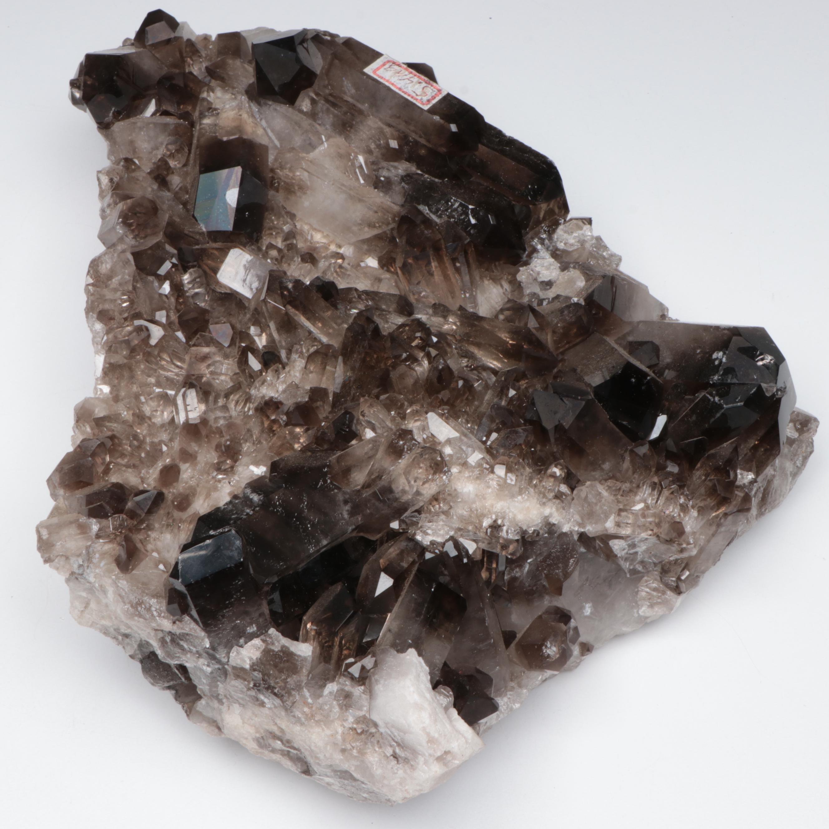 Large Smoky Quartz Cluster with Stand