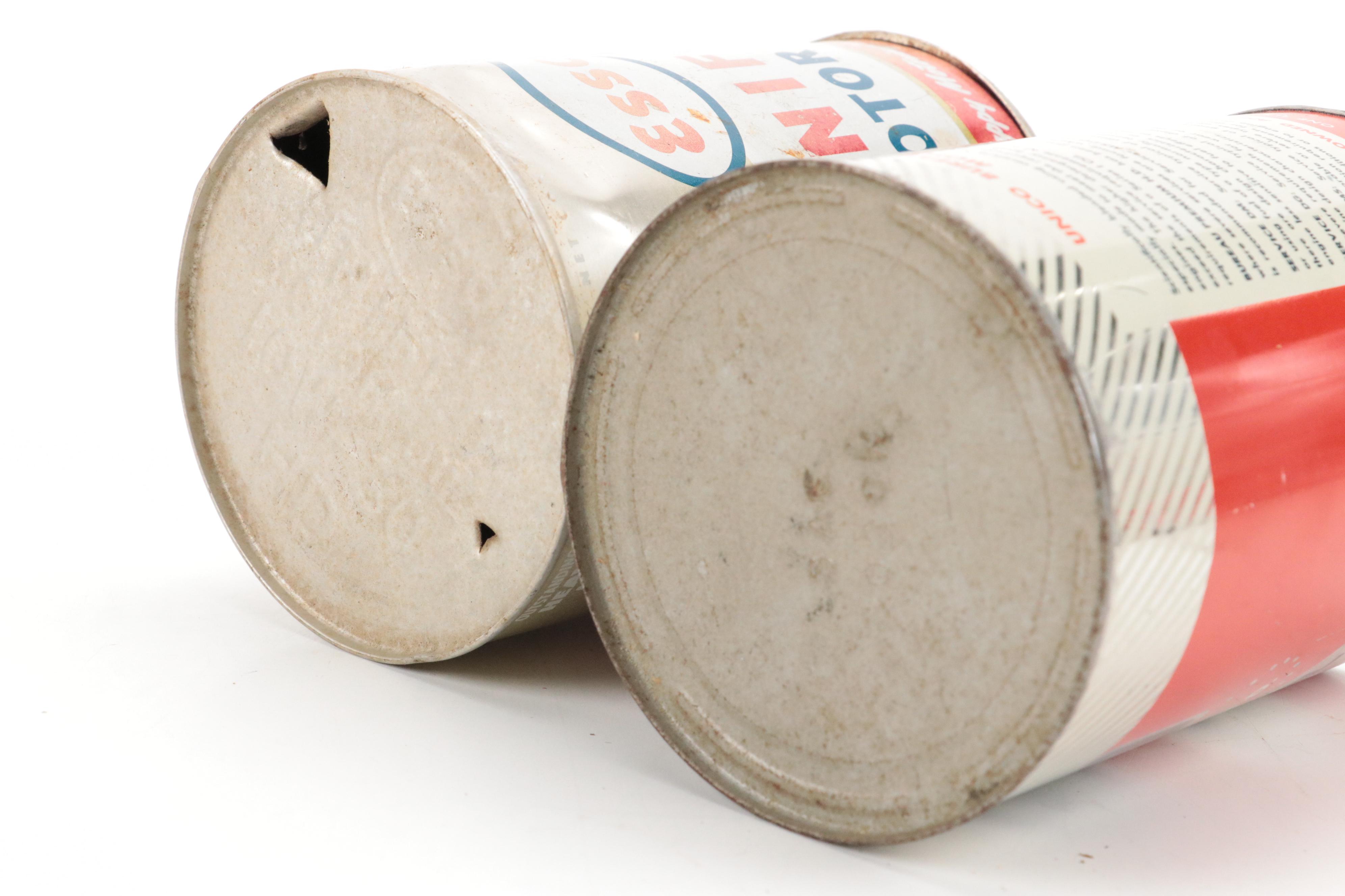 DuPont, Esso, Unico Motor Oil and Anti-Freeze Cans, Mid-20th Century