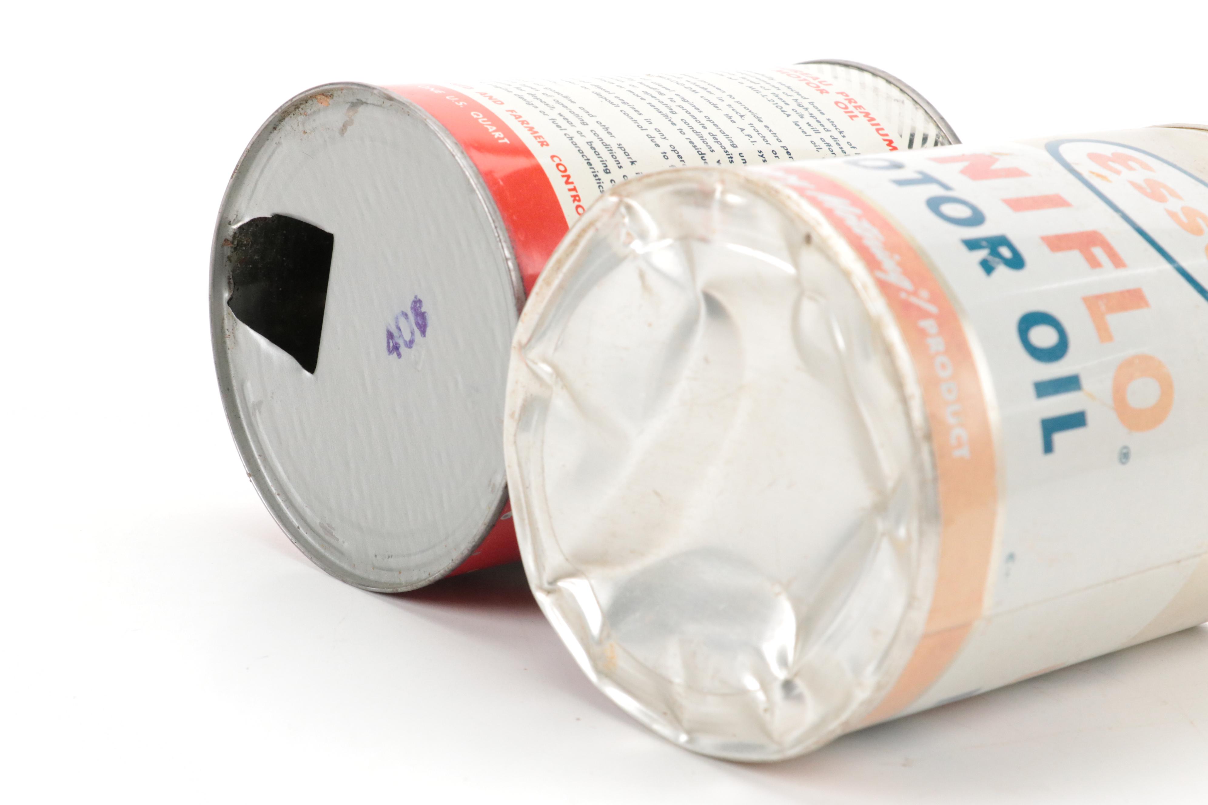 DuPont, Esso, Unico Motor Oil and Anti-Freeze Cans, Mid-20th Century