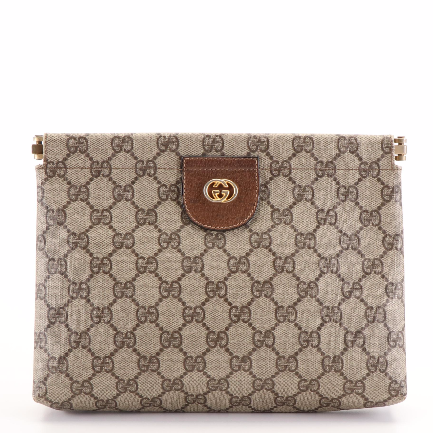 Gucci Frame Clutch Bag in GG Supreme Coated Canvas
