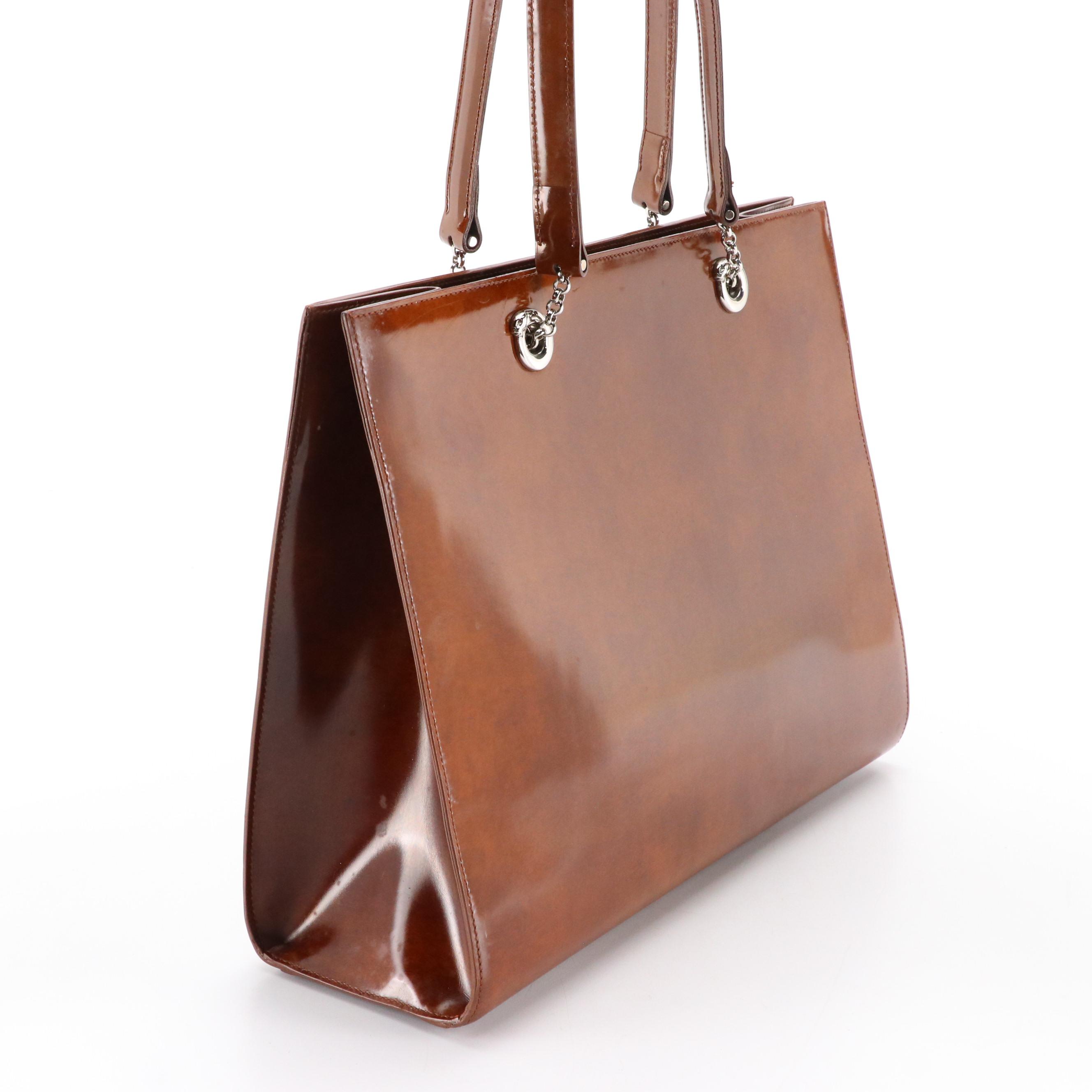 Cartier Panthère Shoulder Tote Bag in Cognac Patent Leather