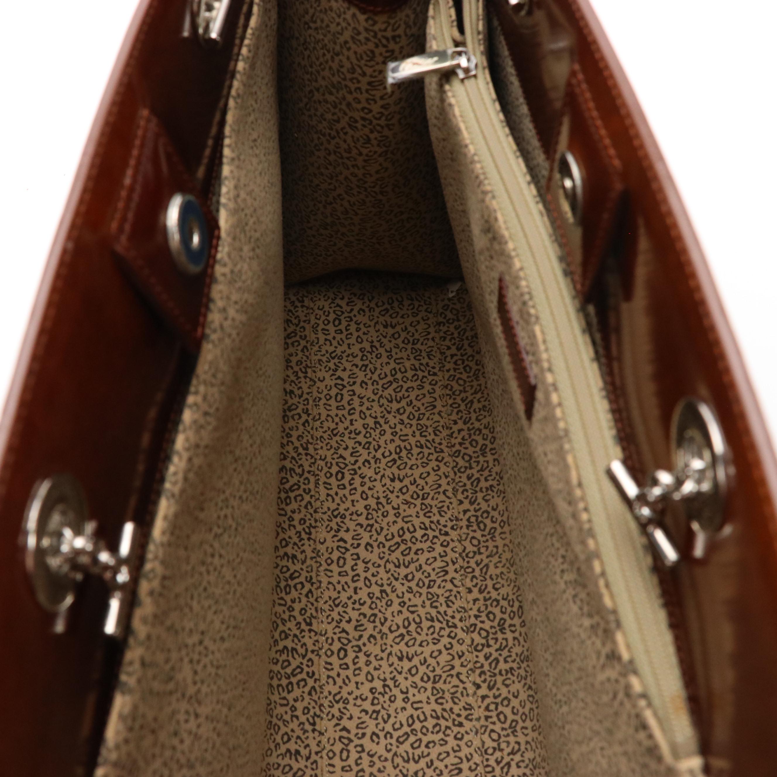 Cartier Panthère Shoulder Tote Bag in Cognac Patent Leather