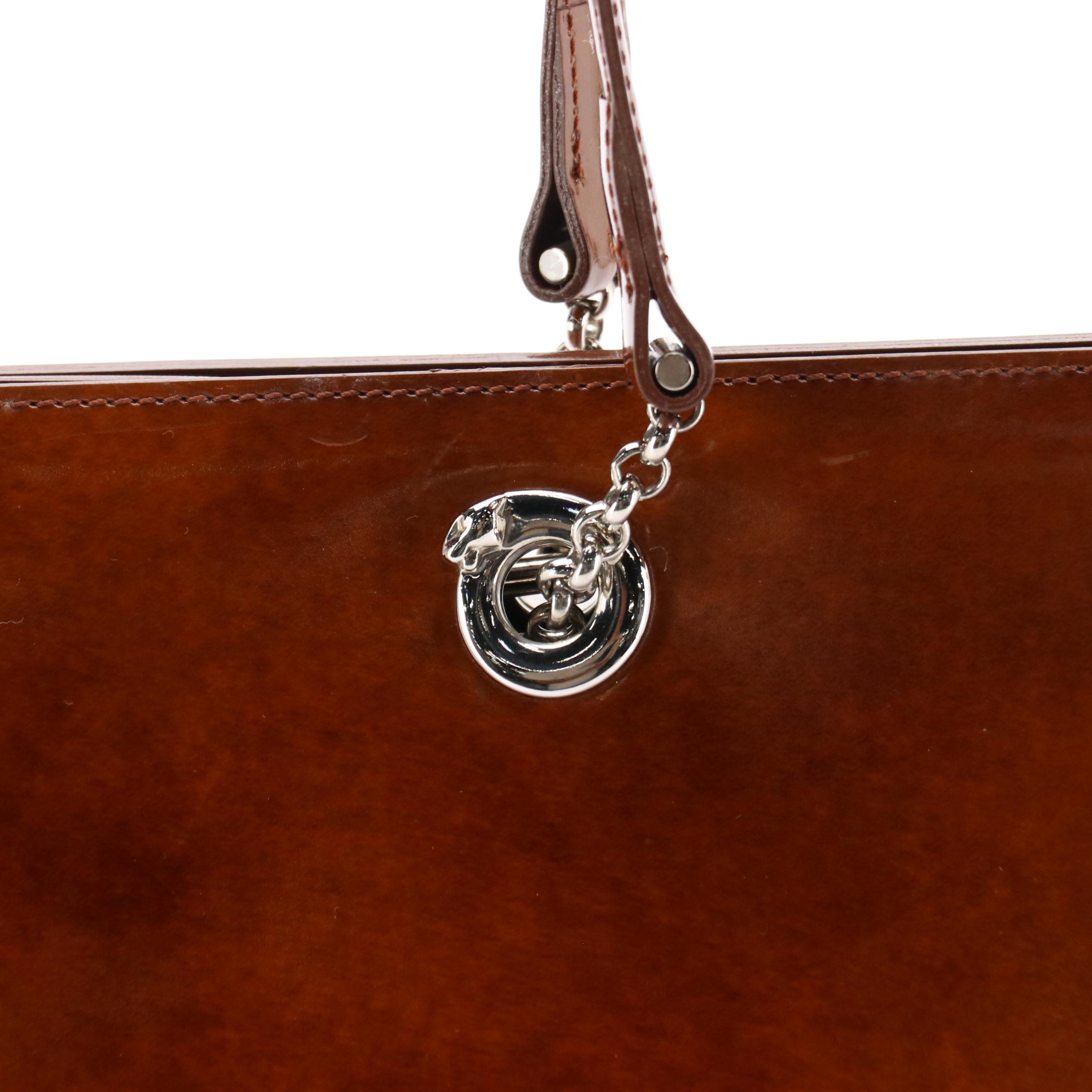 Cartier Panthère Shoulder Tote Bag in Cognac Patent Leather