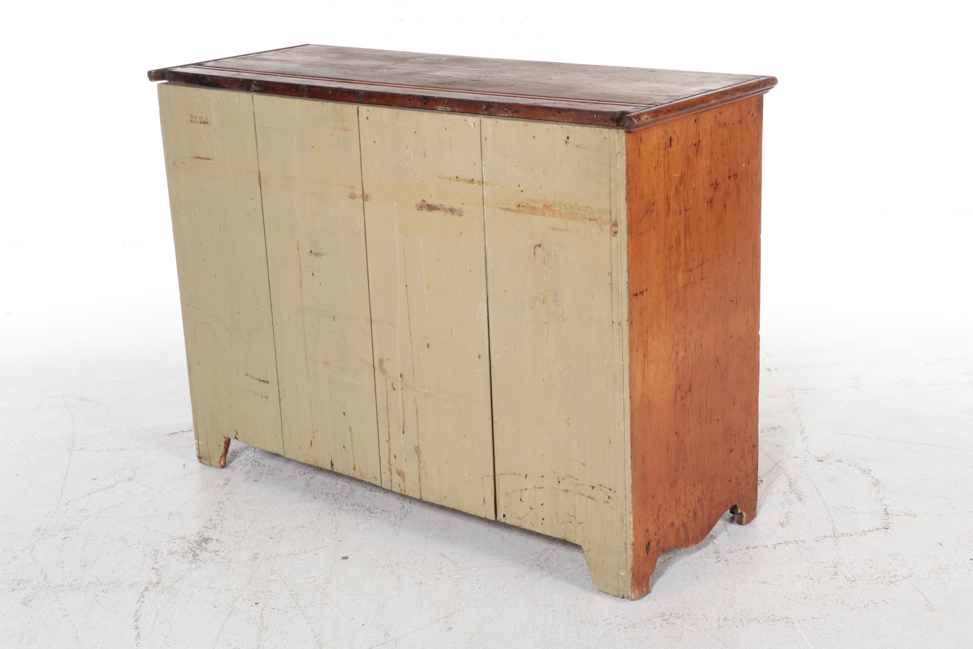 American Primitive Pine Sideboard, 19th Century