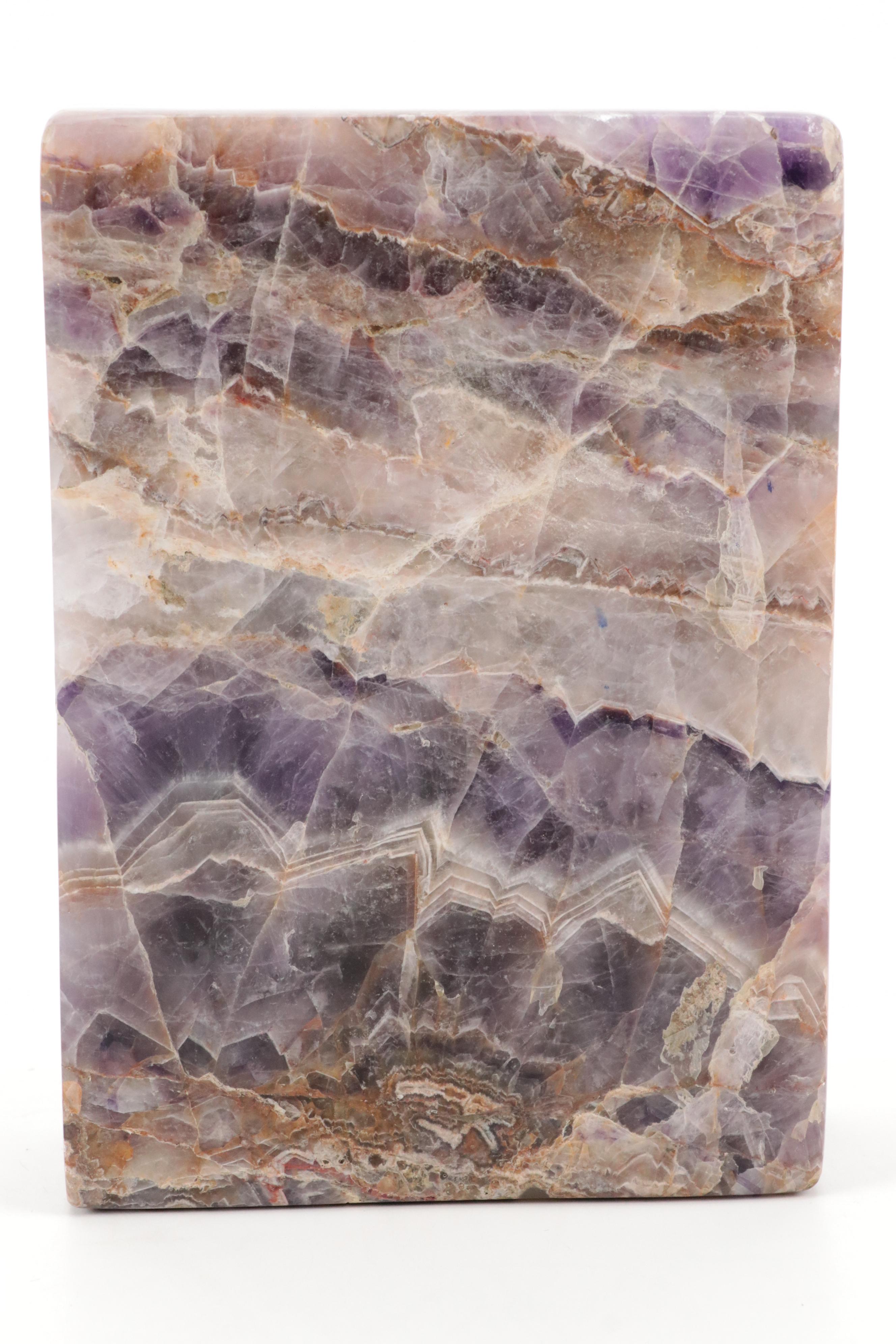 Cut and Polished Amethyst Slab