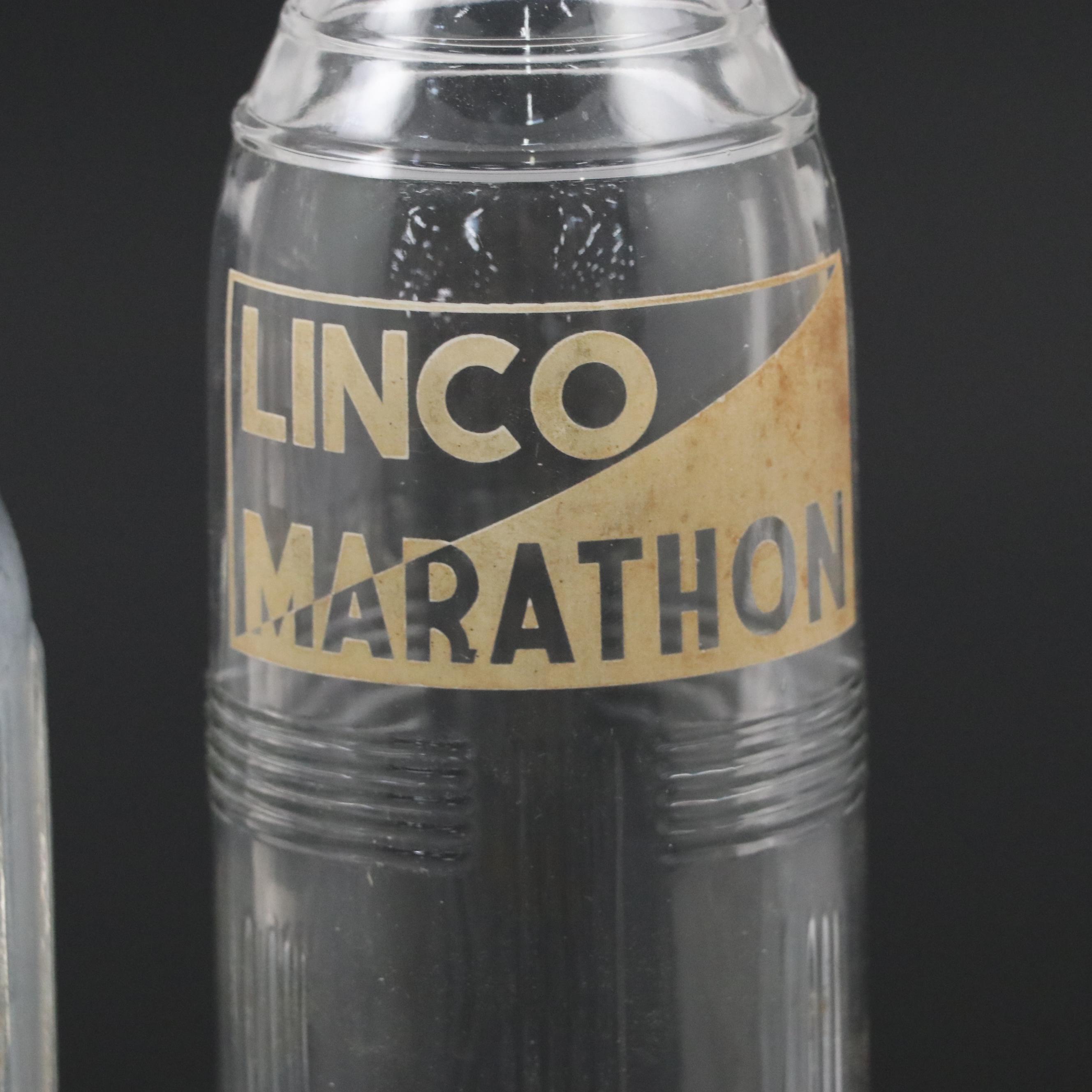 Shell-Penn, U-Neek and Linco Marathon Glass Oil Bottles, Early to Mid-20th C.