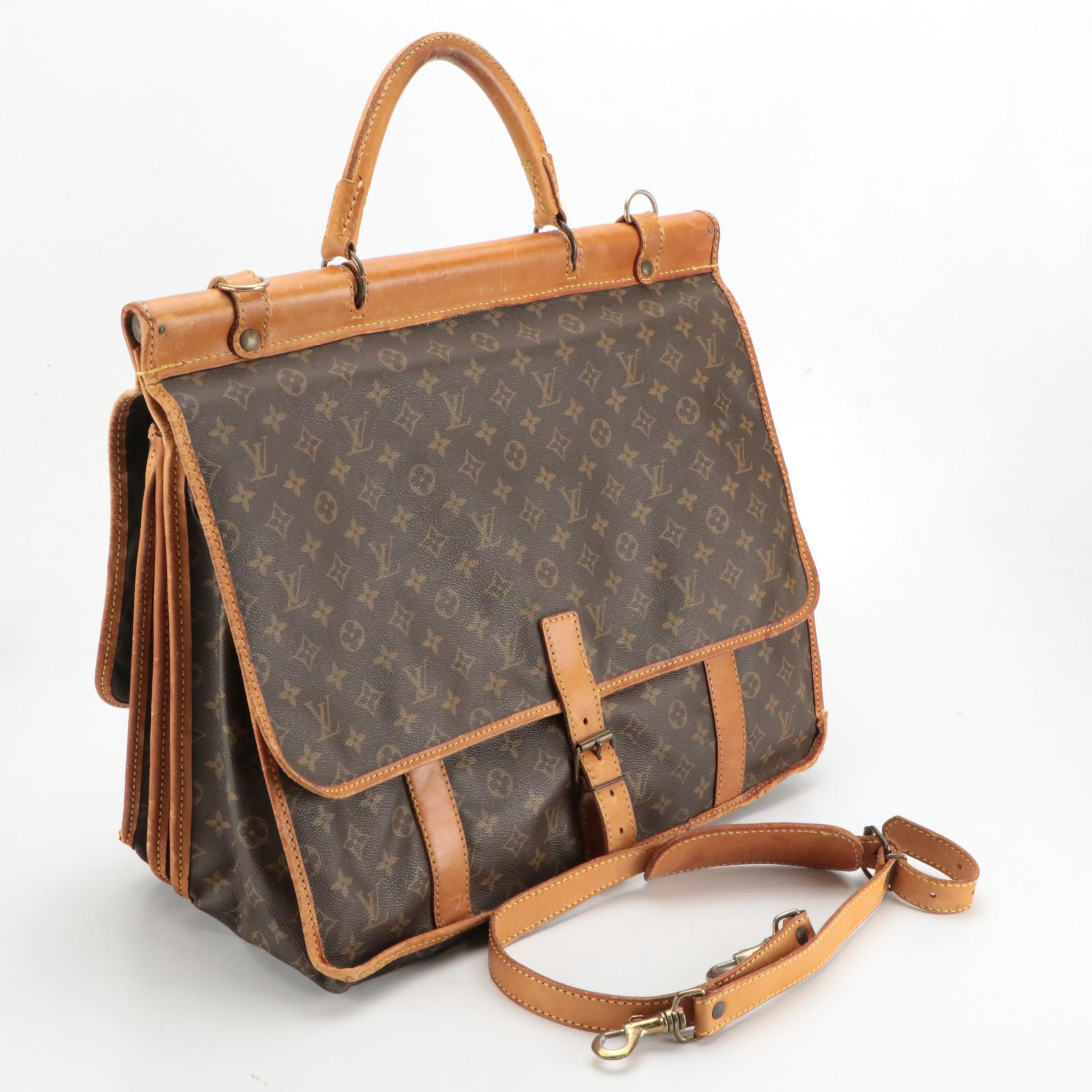 Louis Vuitton Sac Kleber Travel Bag in Monogram Canvas and Vachetta Leather