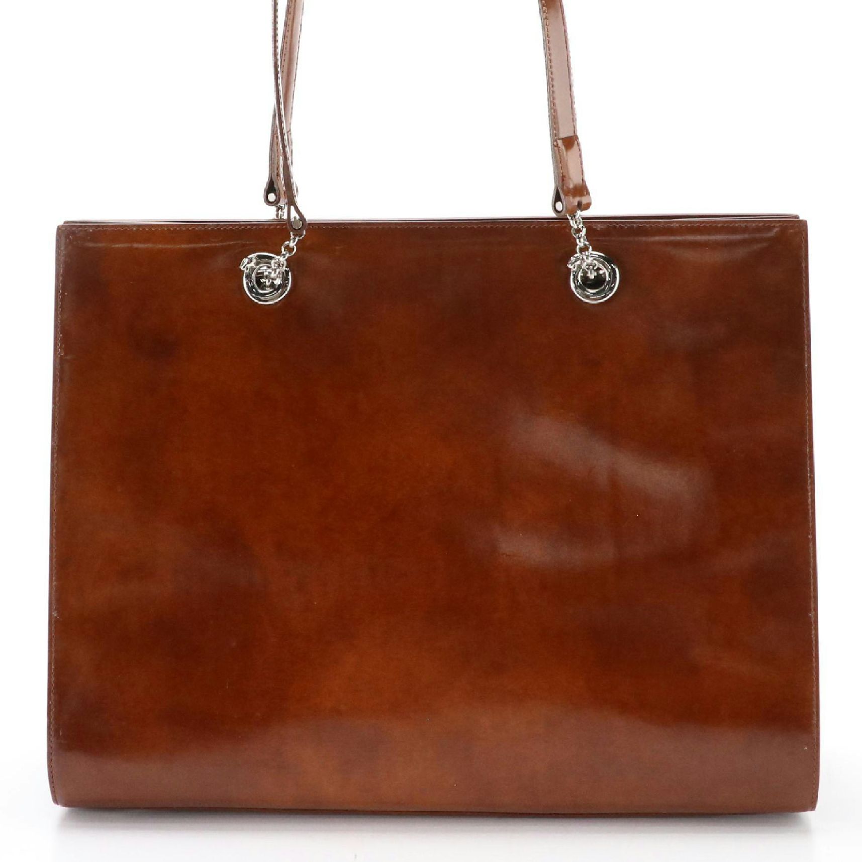 Cartier Panthère Shoulder Tote Bag in Cognac Patent Leather