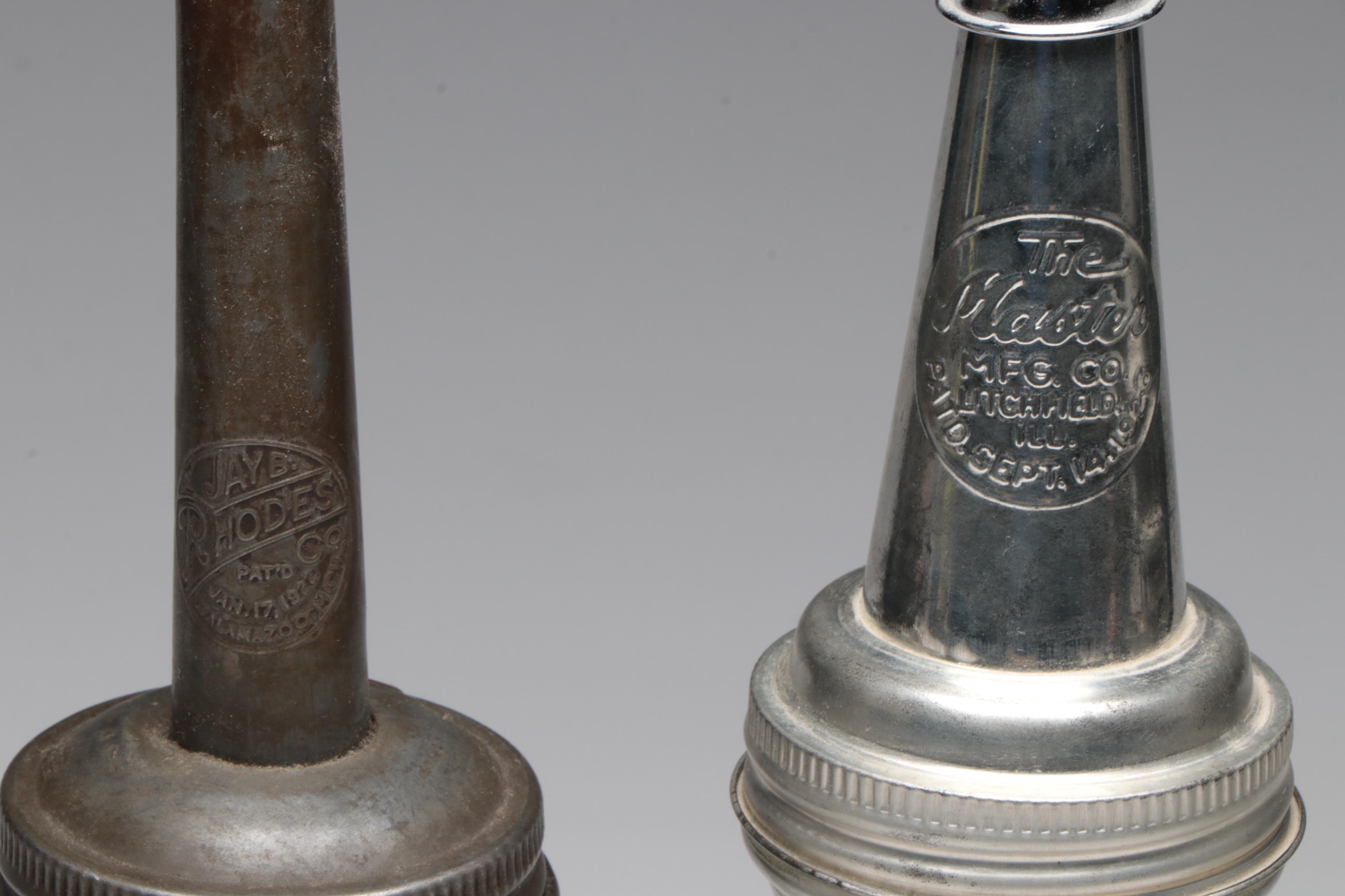 Glass Motor Oil Bottles Incl. The Kalamazoo, Mobiloil and Others, Vintage