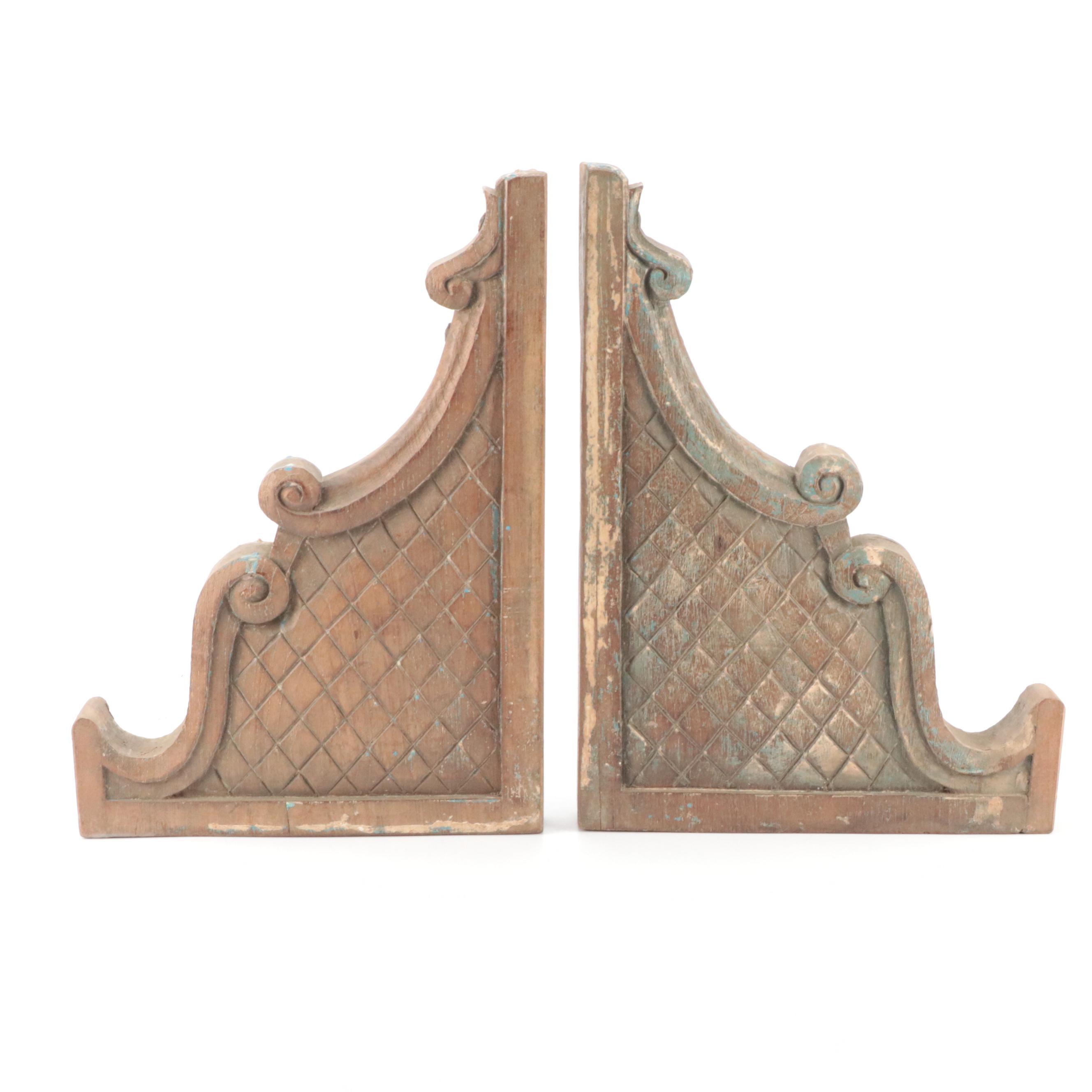 Salvaged Architectural Carved Wood Corbels