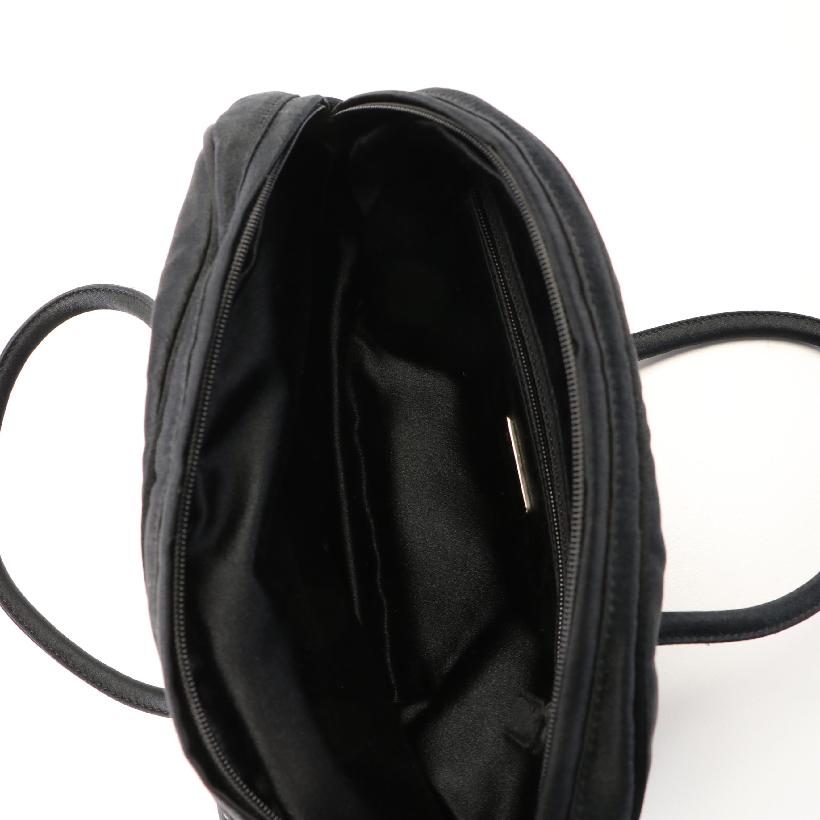 Prada Beaded Embroidery Satin Mini Bowling Bag