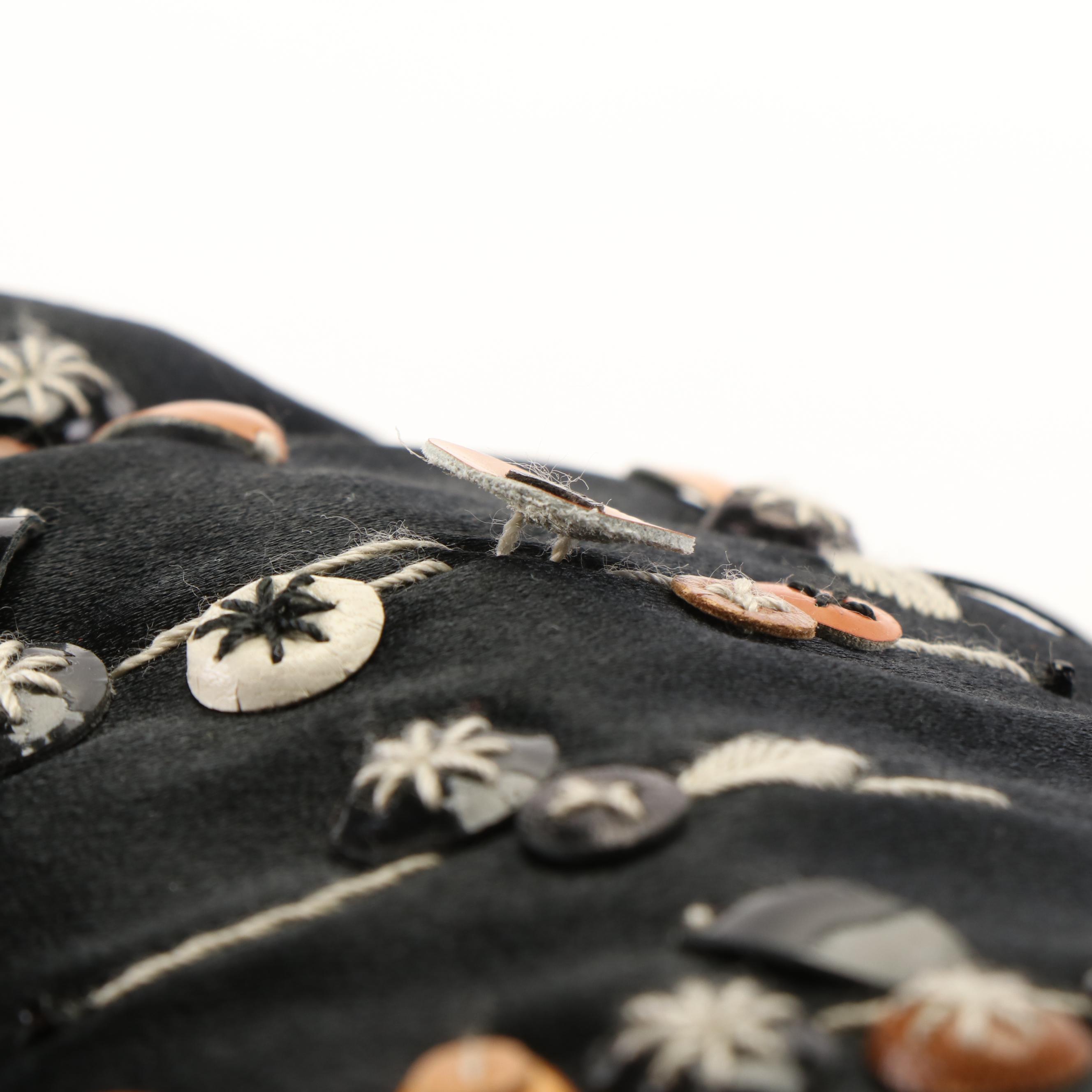 Prada Beaded Embroidery Satin Mini Bowling Bag