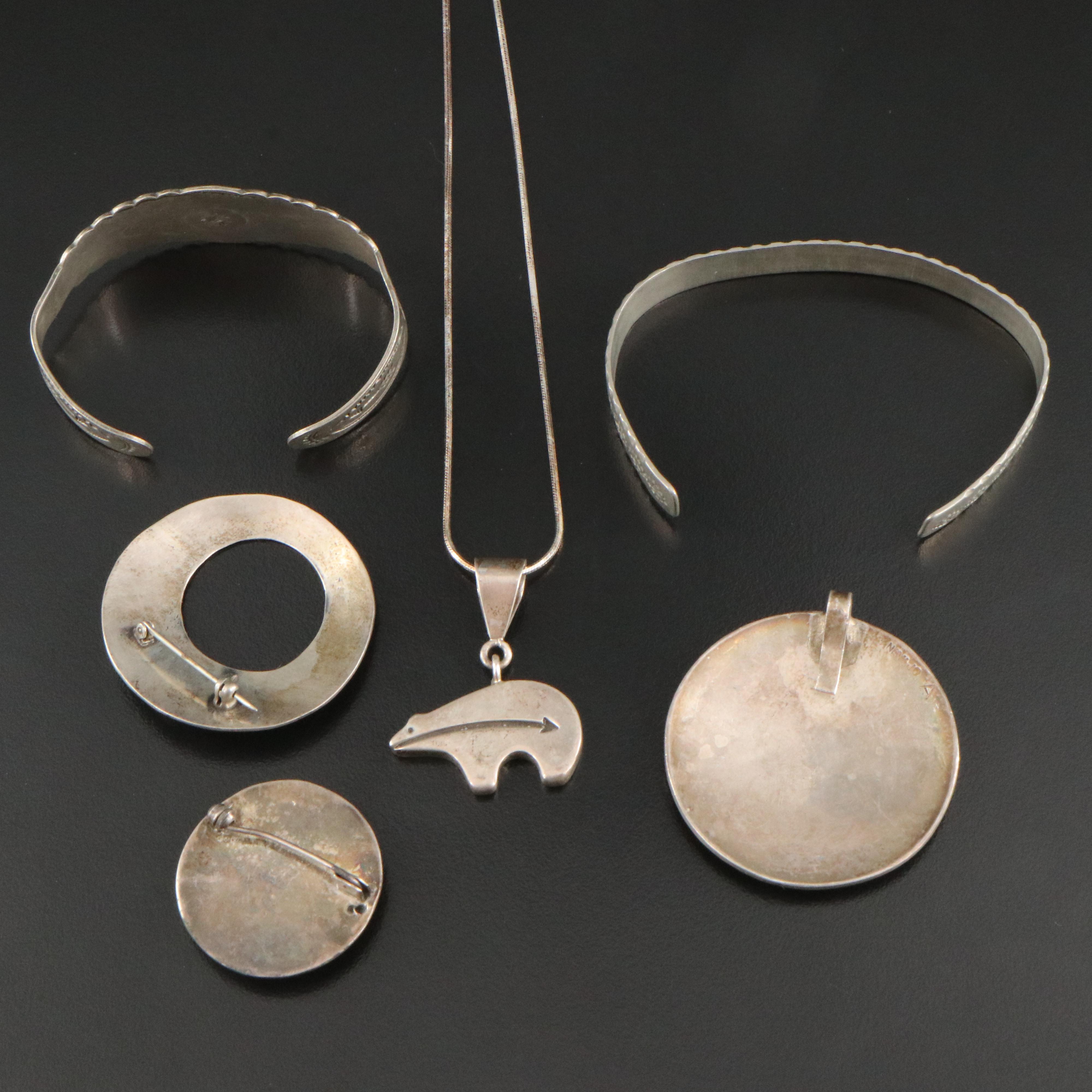 Western Style Jewelry with Sterling, Turquoise and Monroe Ashley, Navajo Diné