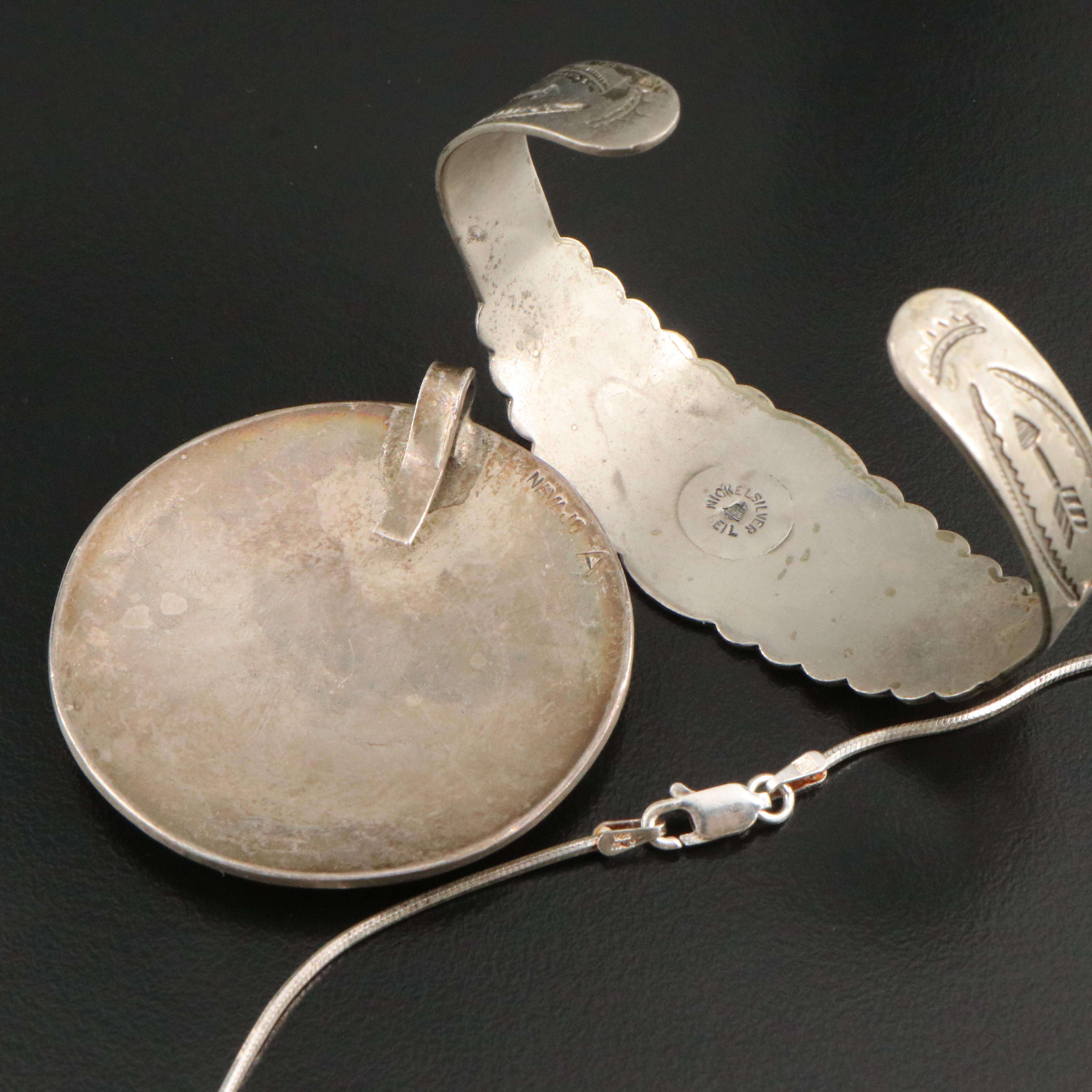 Western Style Jewelry with Sterling, Turquoise and Monroe Ashley, Navajo Diné