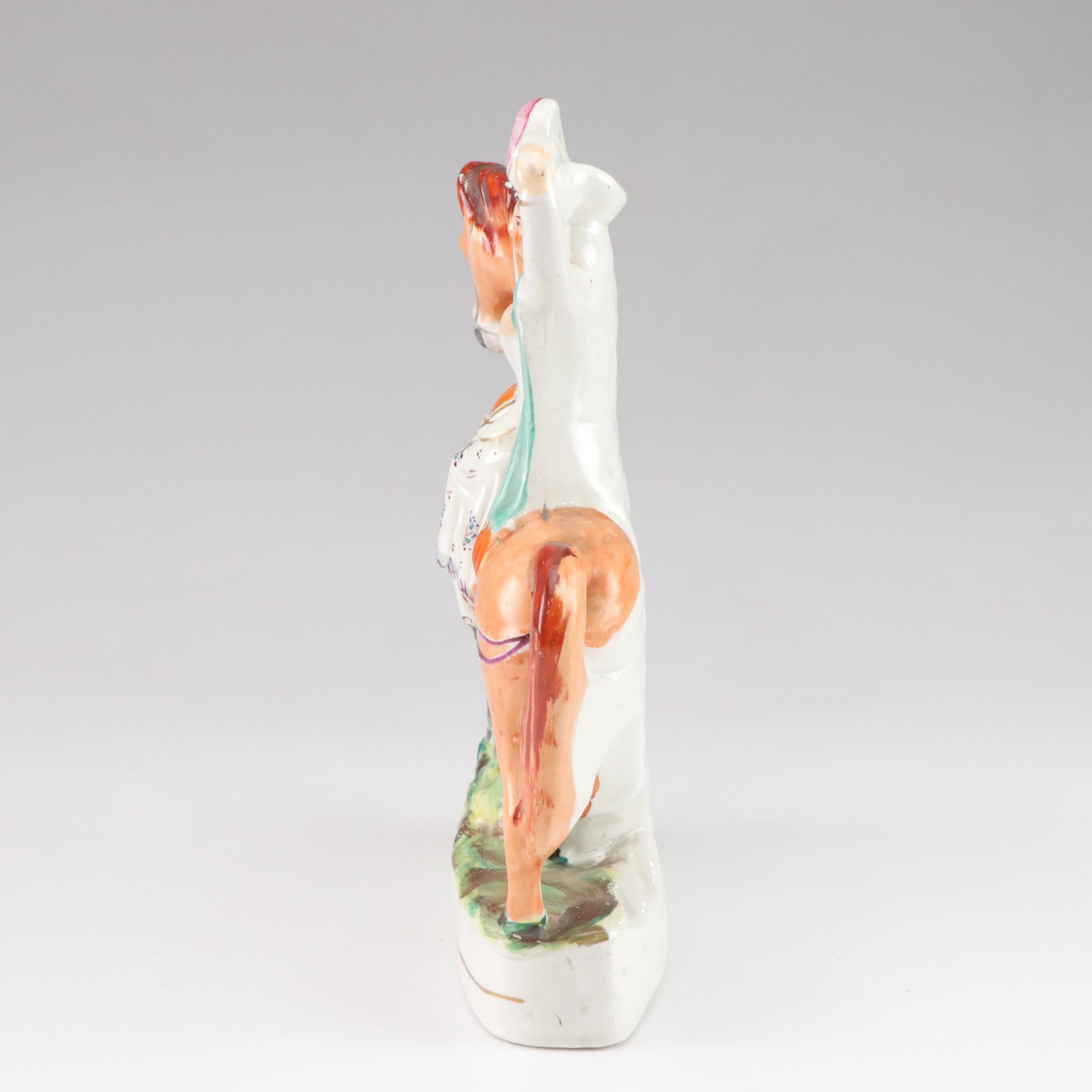 Staffordshire "Highland Musician" and Scottish Noble Porcelain Figurines