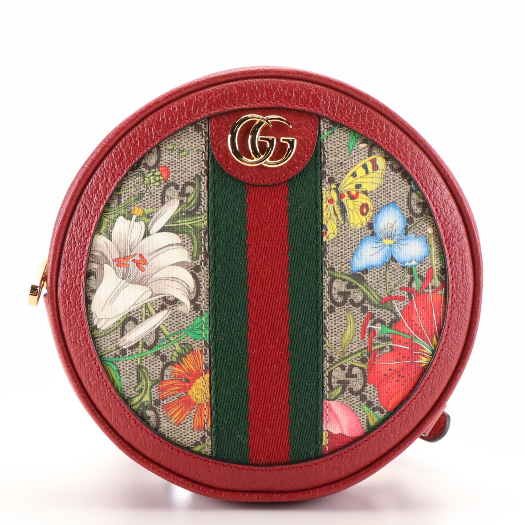 Gucci Ophidia Round Sherry Line Backpack in Floral Printed GG Supreme Canvas