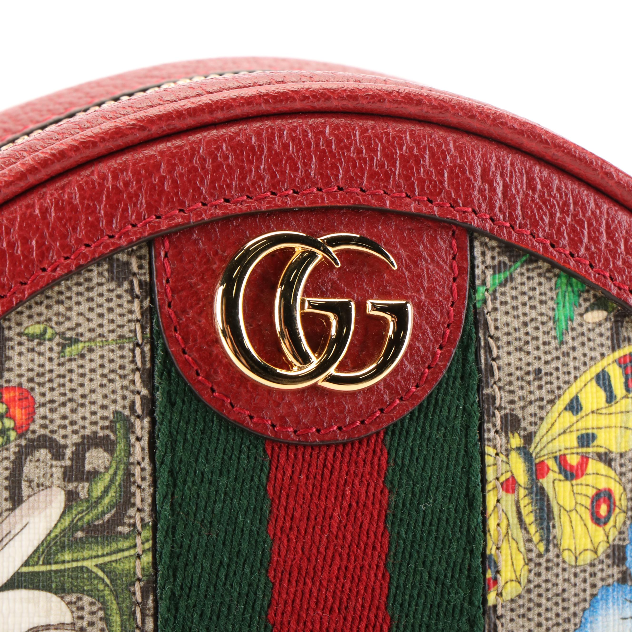 Gucci Ophidia Round Sherry Line Backpack in Floral Printed GG Supreme Canvas
