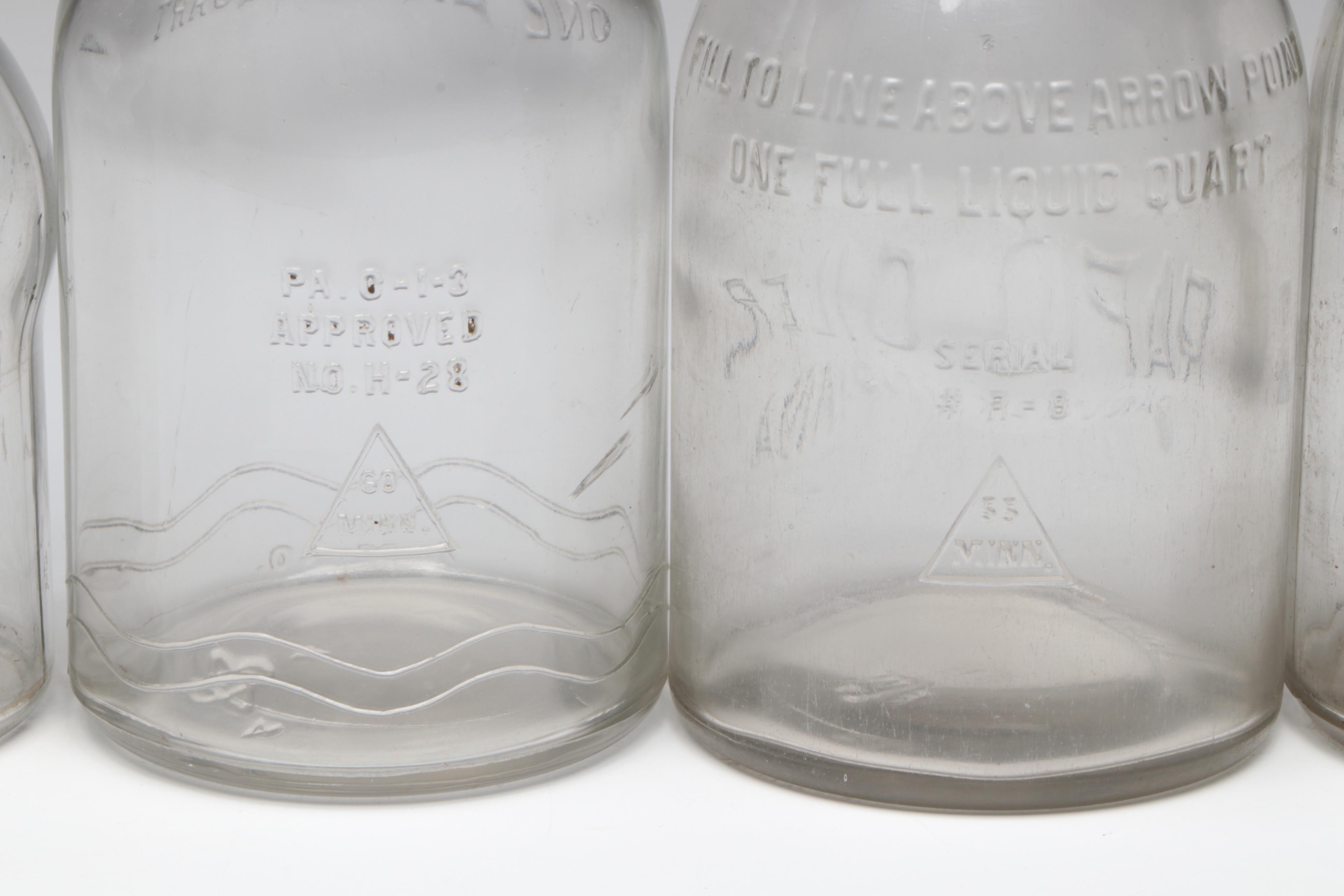 Master, Rapid Oiler, Mobiloil and Other Glass Motor Oil Bottles