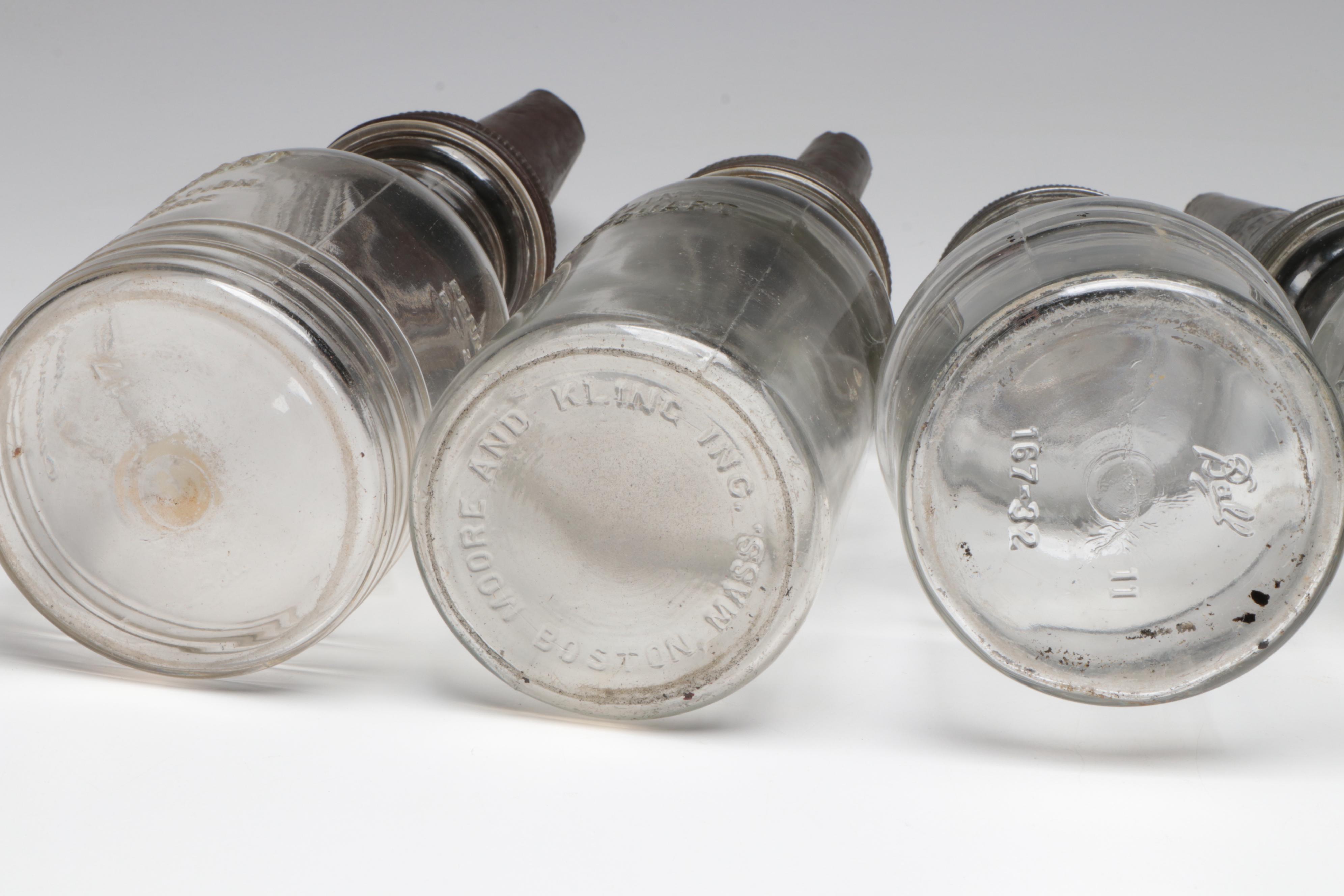 Master, Rapid Oiler, Mobiloil and Other Glass Motor Oil Bottles