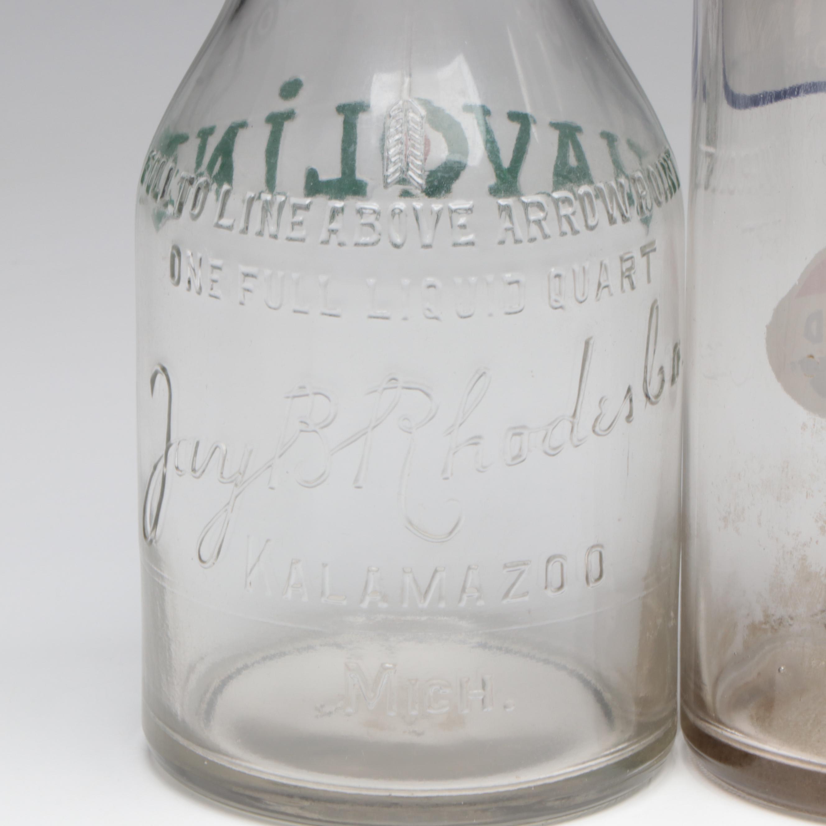 Standard, Havoline and Zerolene Glass Motor Oil Bottles, Mid-20th Century