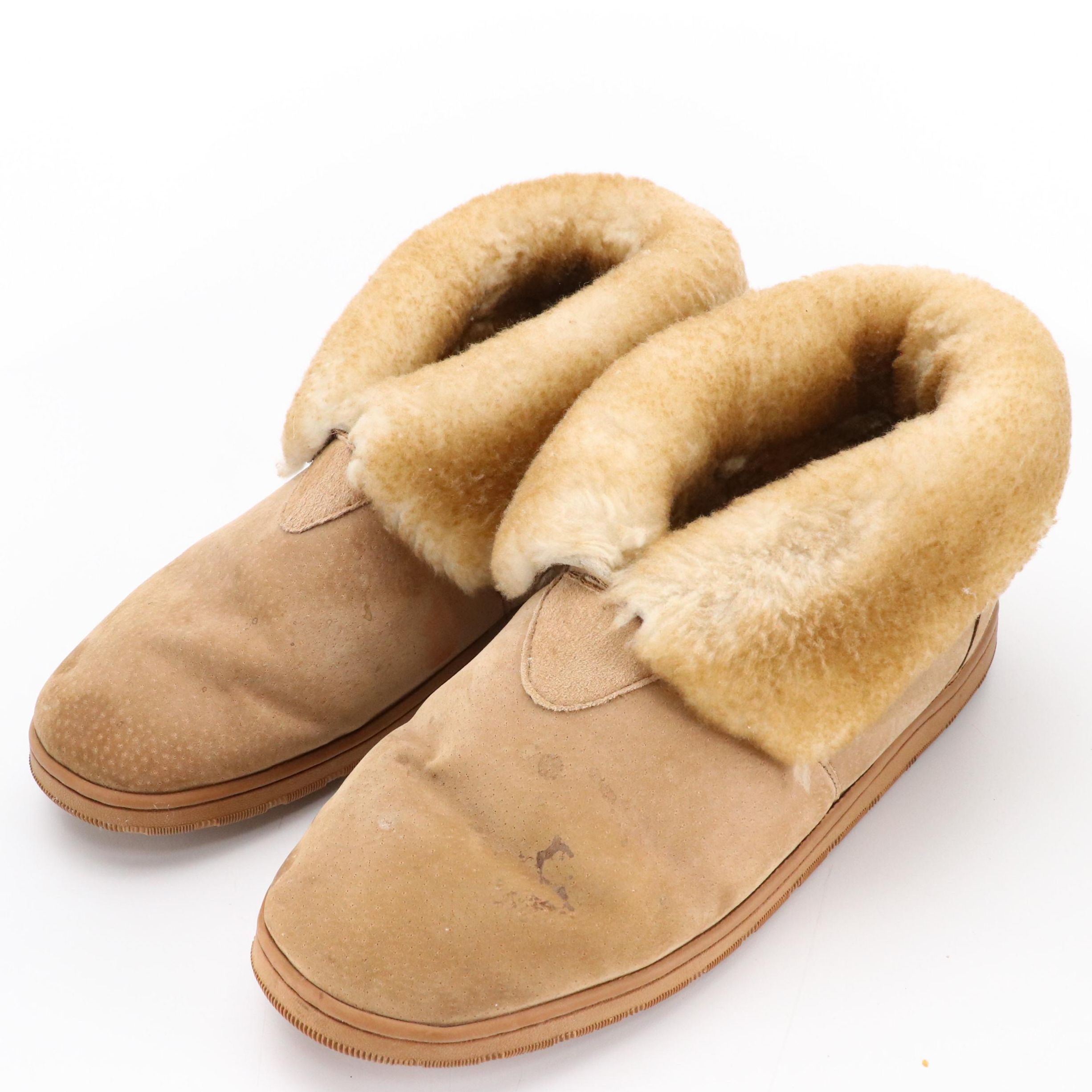 Men's Hammacher Schlemmer Sheepskin Indoor/Outdoor Booties