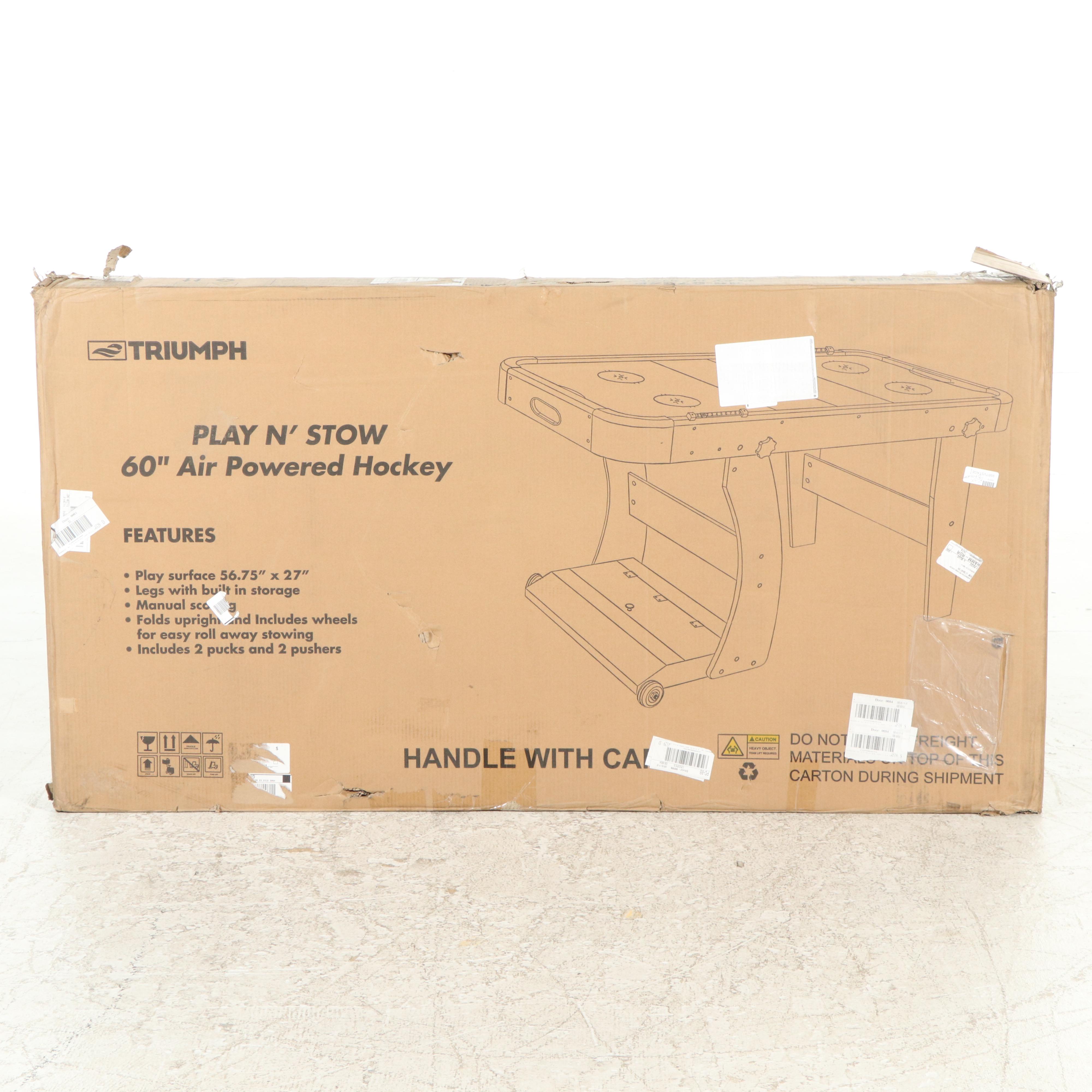 Triumph Play N' Stow Air Hockey Table with Pucks and Pushers, Contemporary