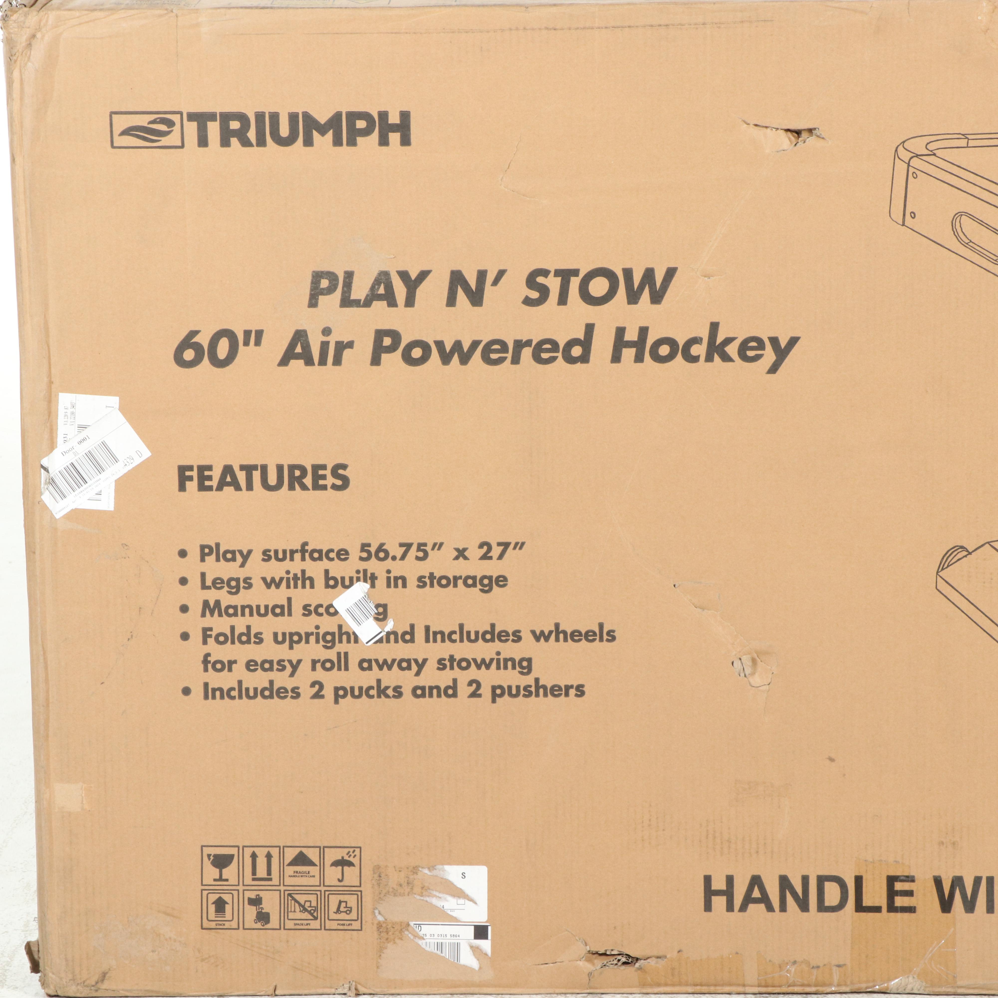 Triumph Play N' Stow Air Hockey Table with Pucks and Pushers, Contemporary