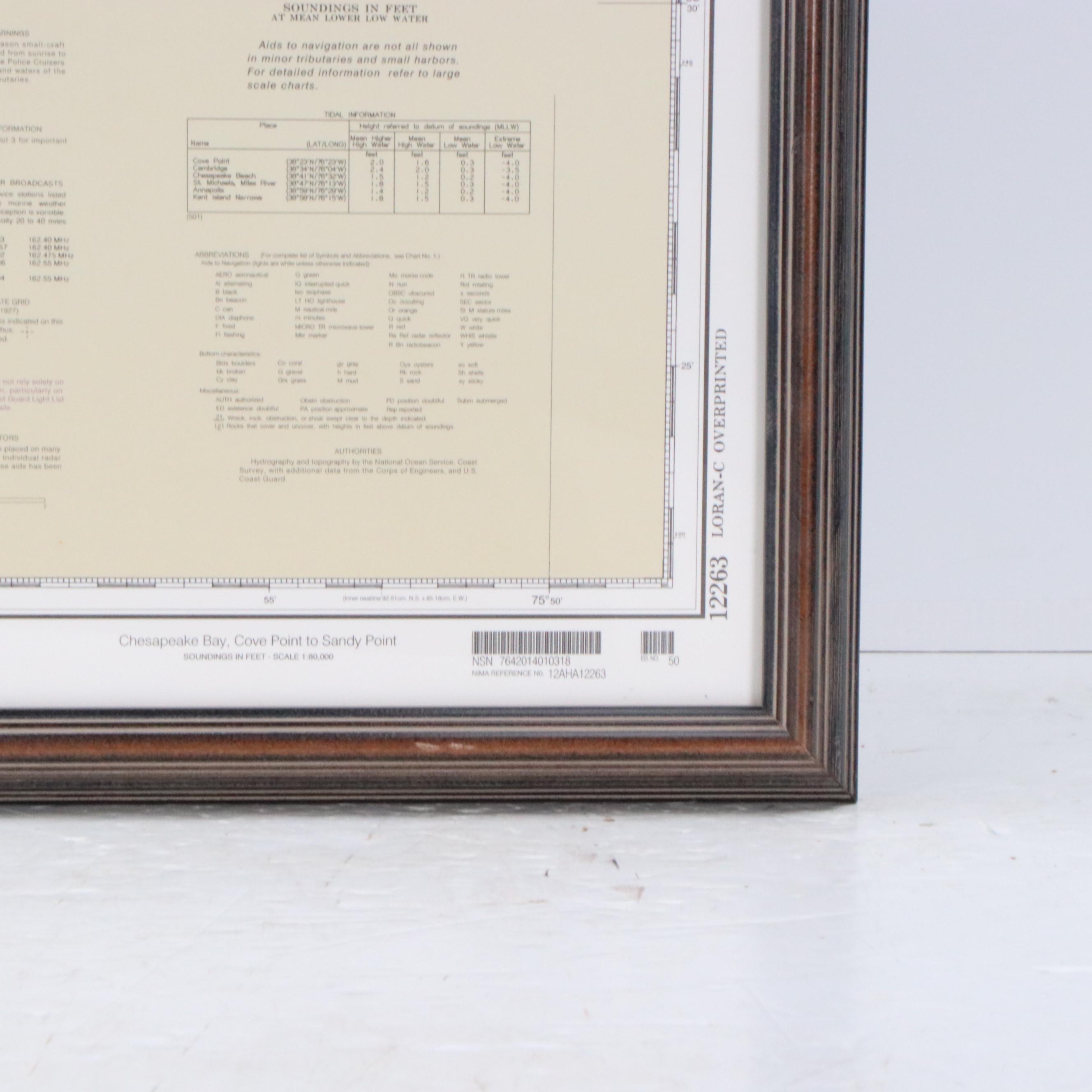 Halftone Nautical Chart "Chesapeake Bay Cove Point to Sandy Point