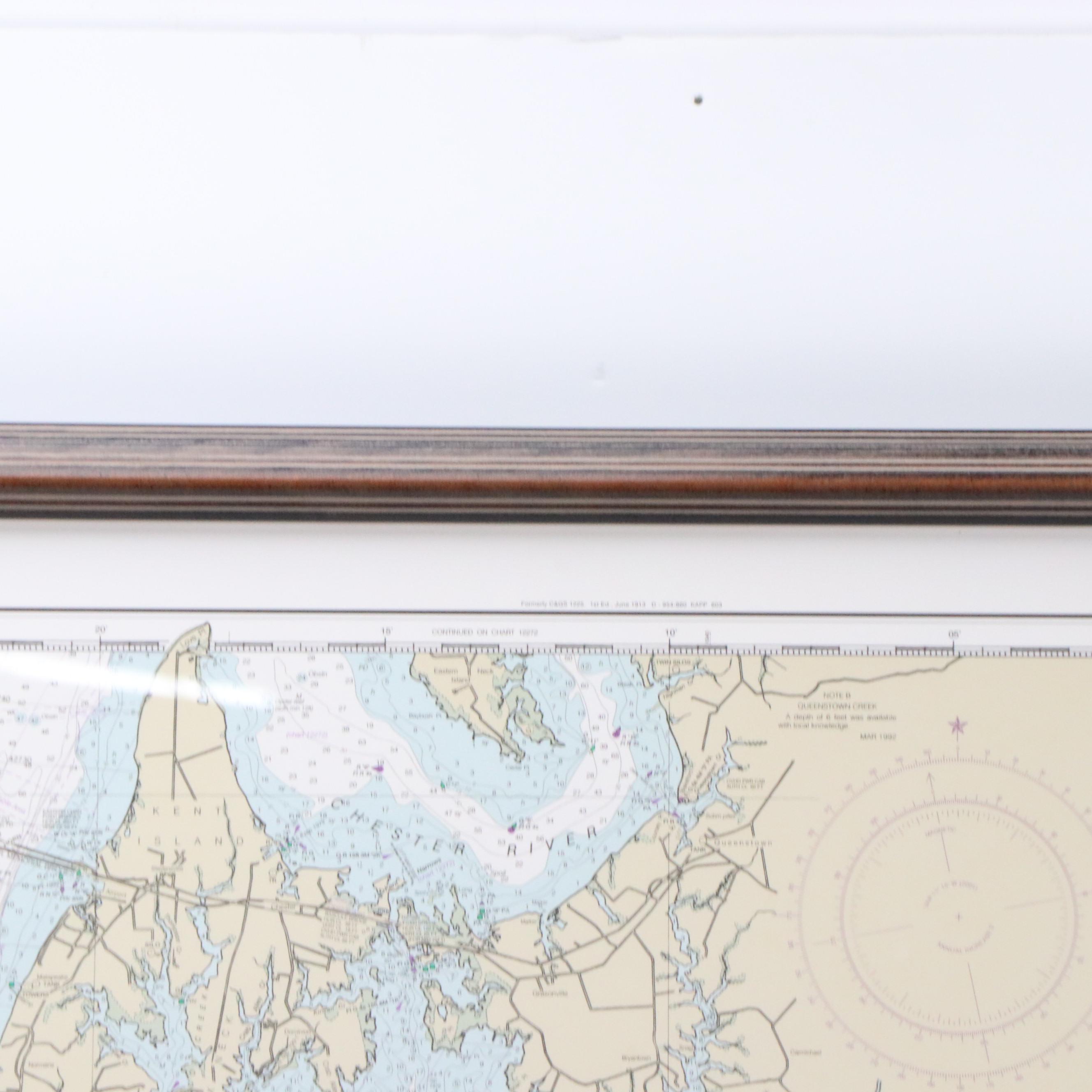 Halftone Nautical Chart "Chesapeake Bay Cove Point to Sandy Point