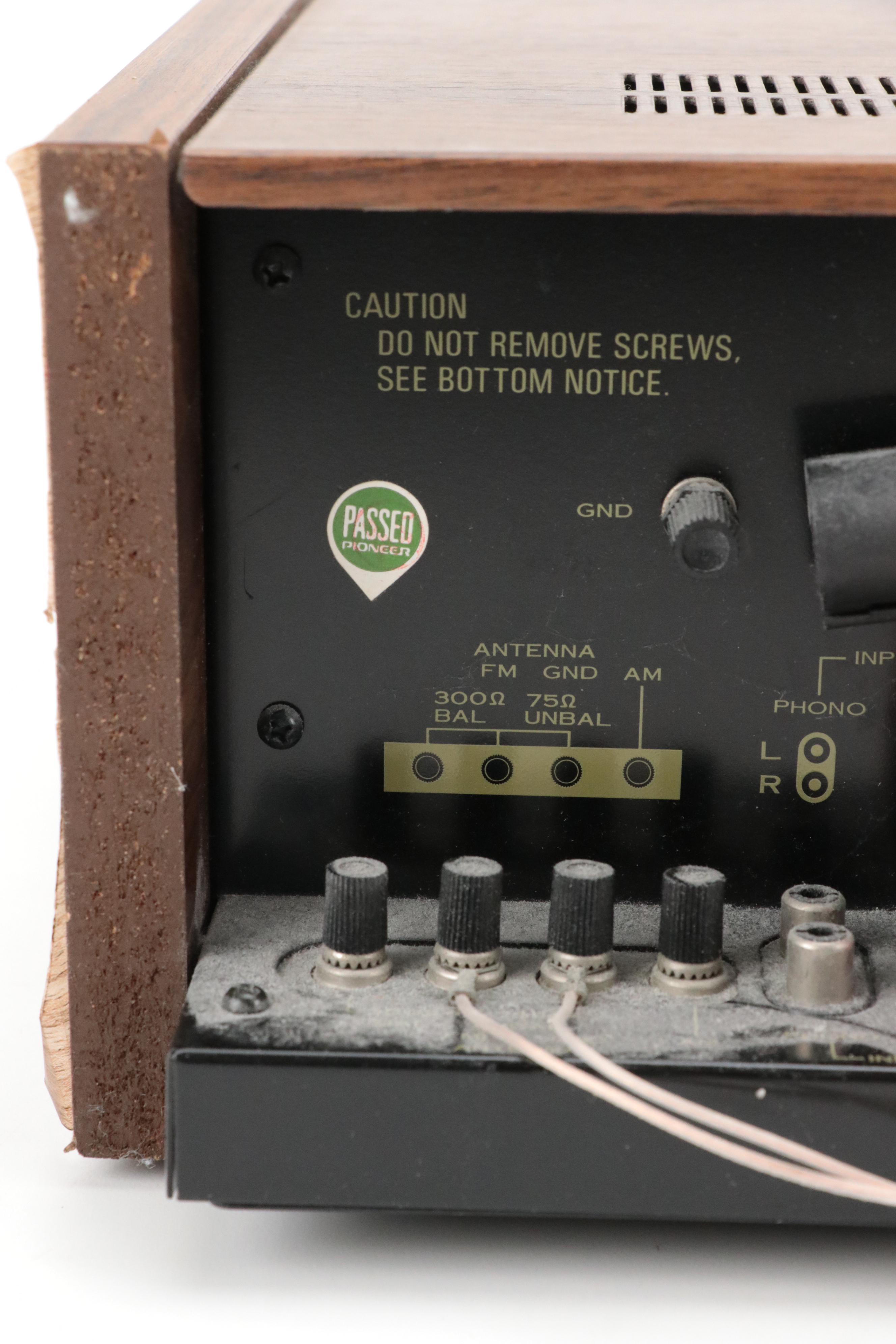 Pioneer Model SX-550 Stereo Receiver and Pinnacle PN-5+ Speakers, 1976–1978