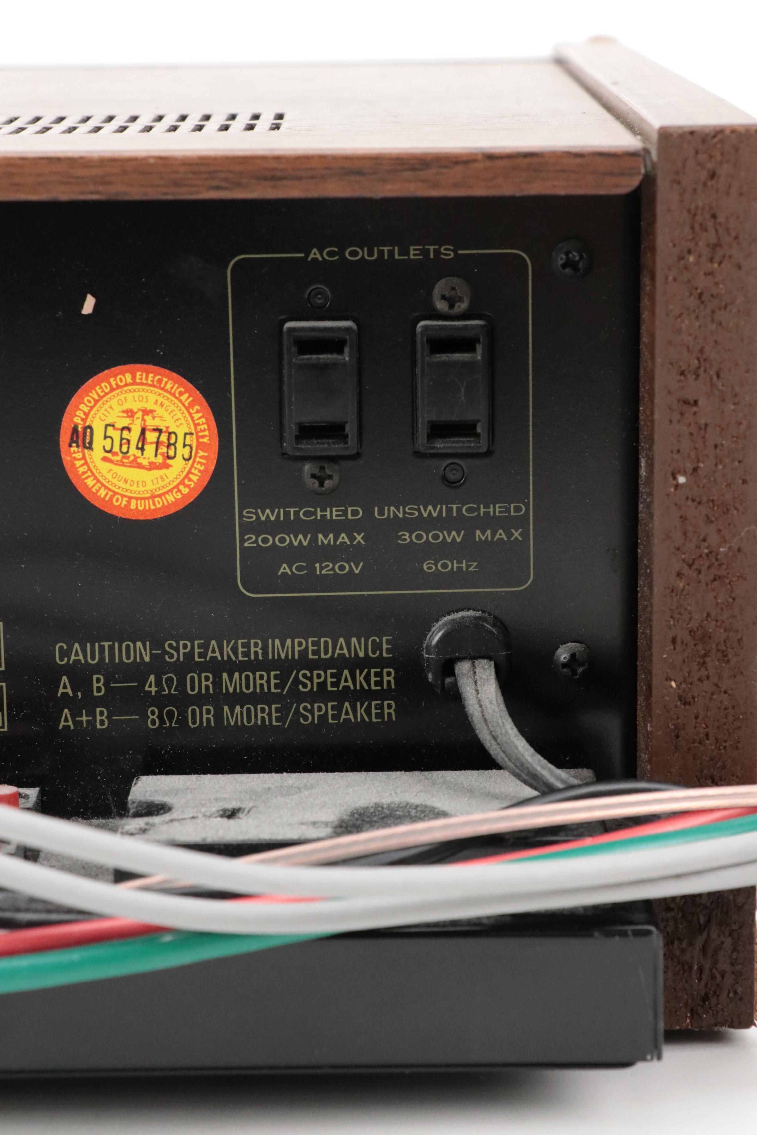 Pioneer Model SX-550 Stereo Receiver and Pinnacle PN-5+ Speakers, 1976–1978