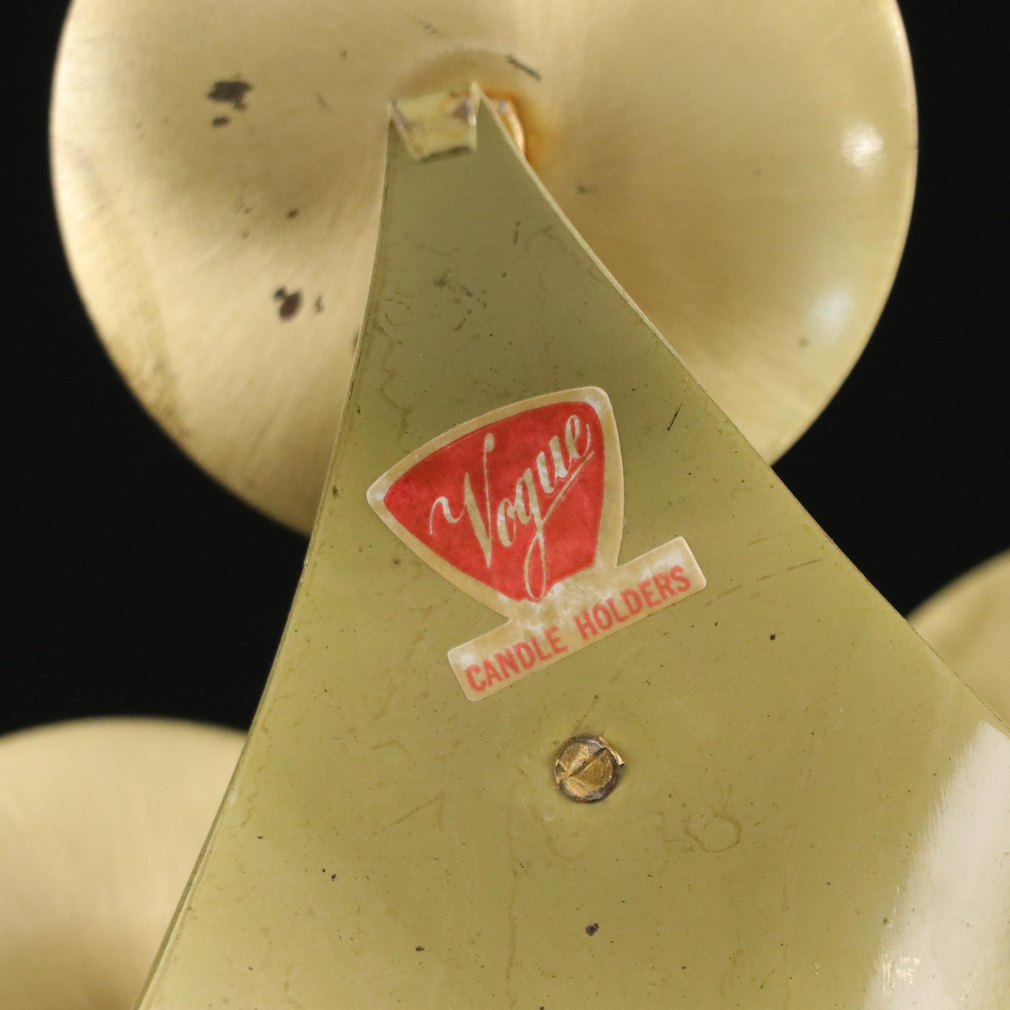 Mid Century Modern Gold Leaf Tumbler Set with Vogue Brass Candle Holder