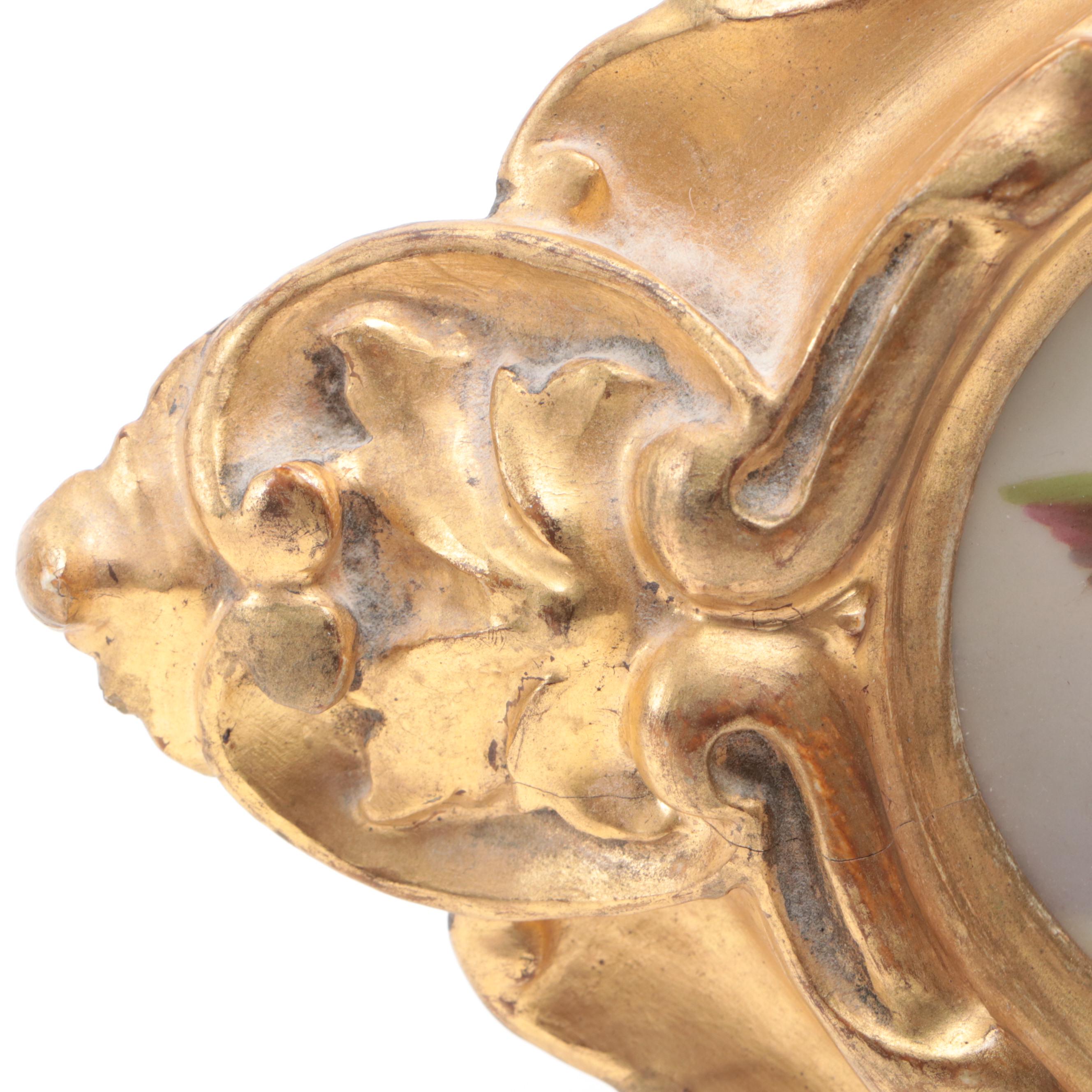 Framed German Hand-Painted Porcelain Queen Louise and Raphael's Cherubs Plaques